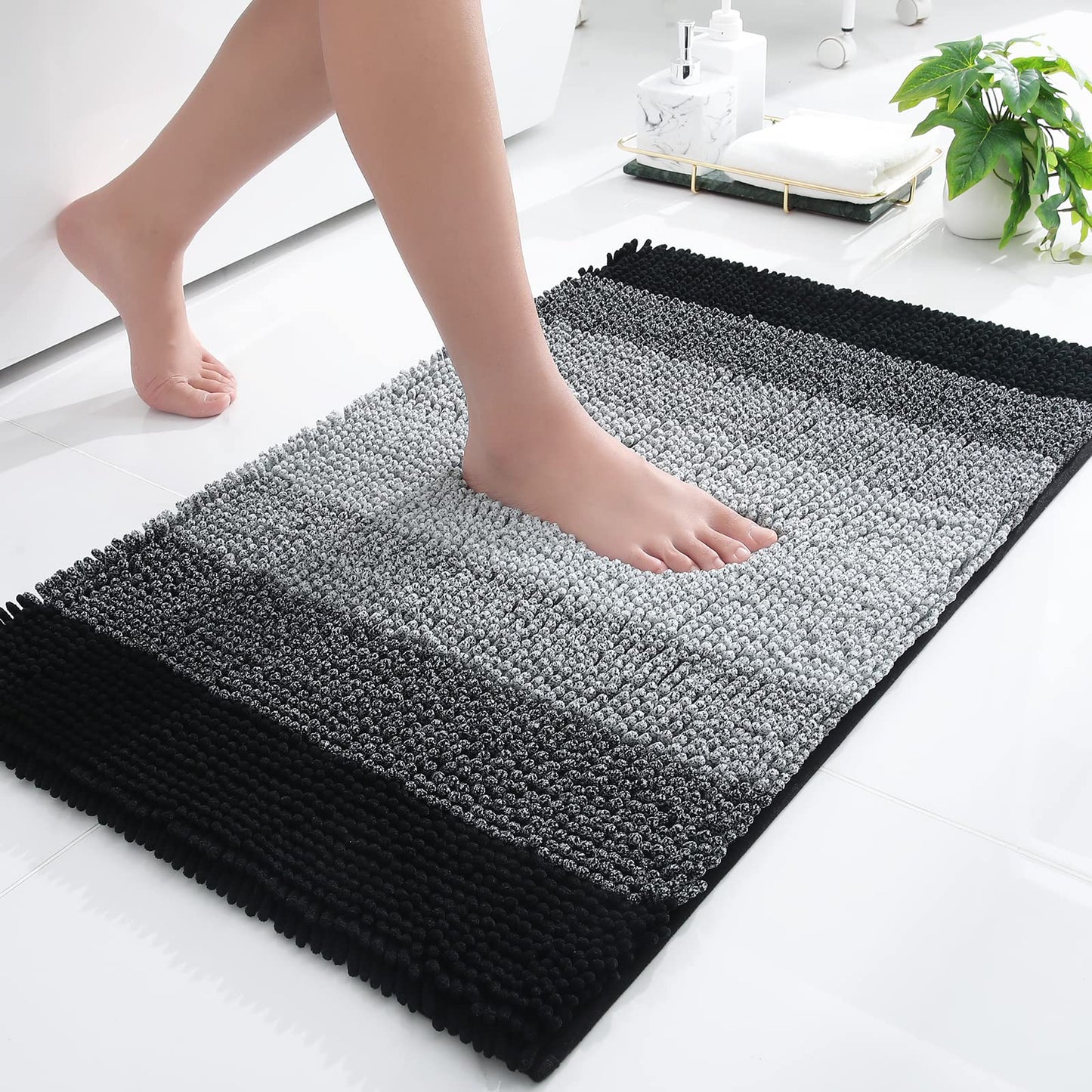 Smiry Luxury Chenille Bathroom Rugs