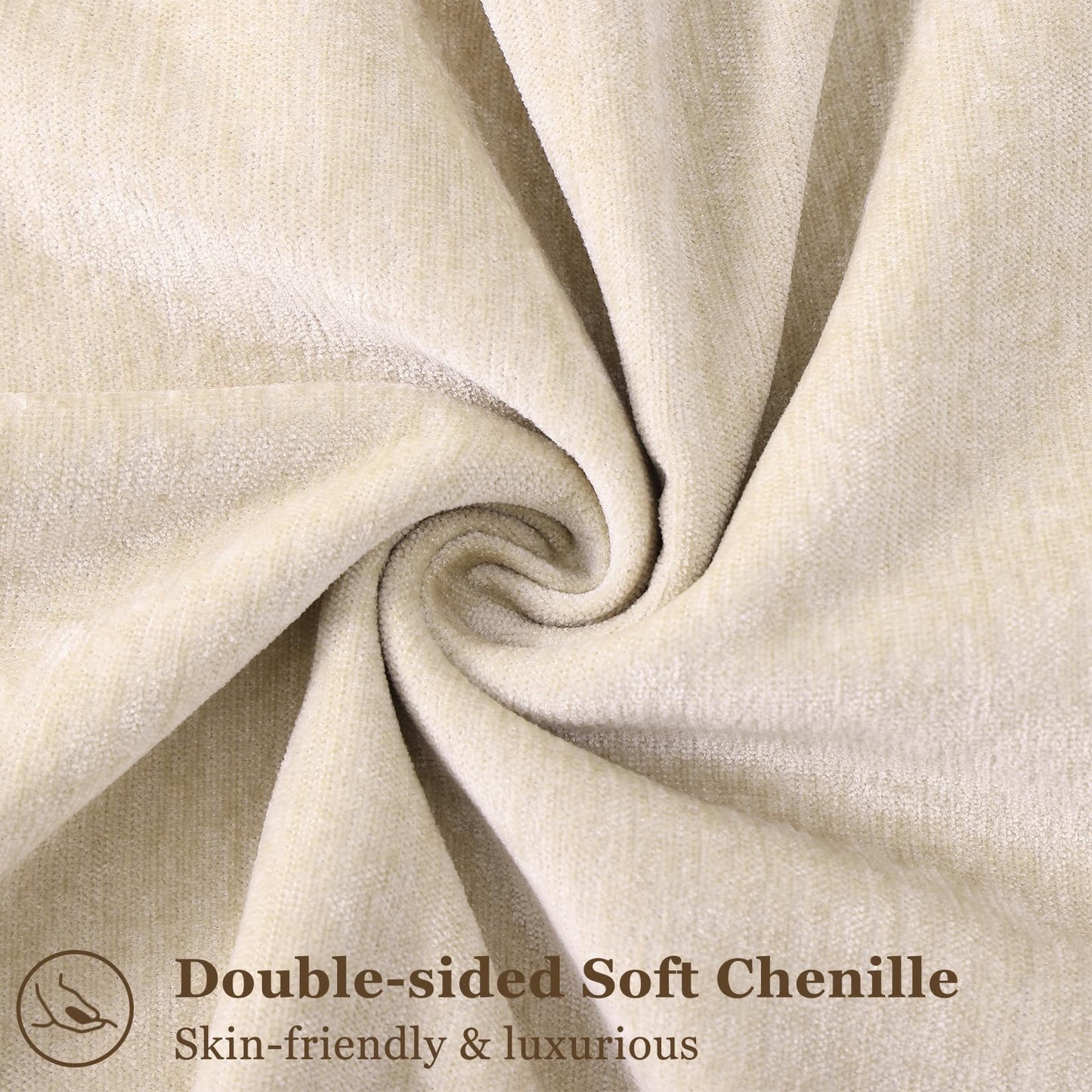 decorUhome Decorative Soft Neutral Chenille Pillow Covers
