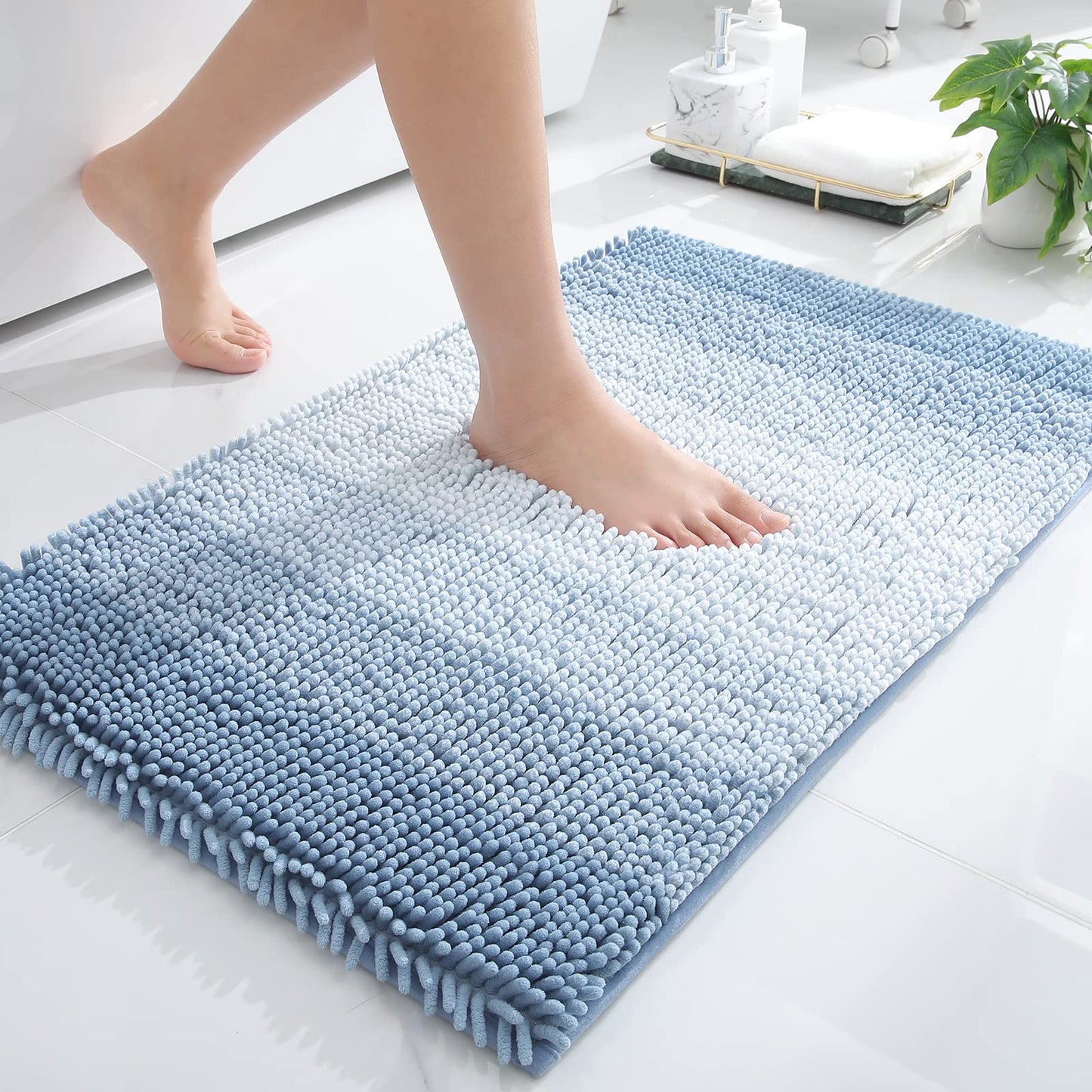 Smiry Luxury Chenille Bathroom Rugs