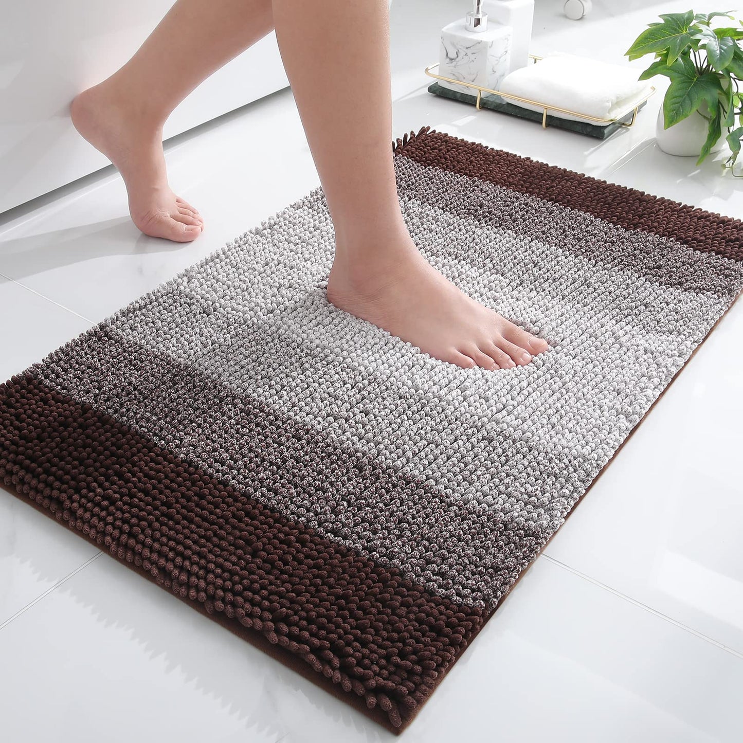 Smiry Luxury Chenille Bathroom Rugs