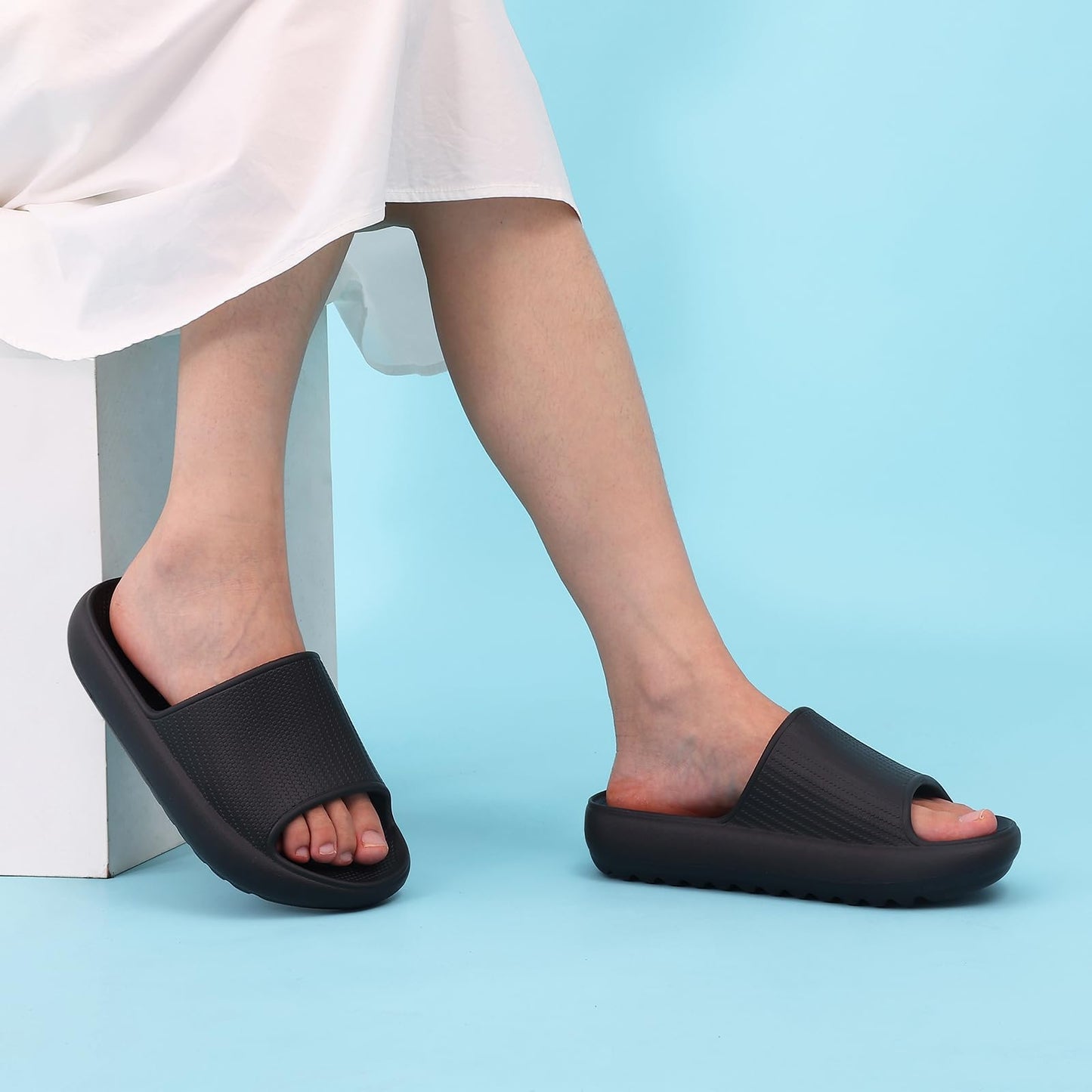 Litfun Cloud Slide Sandals for Women Men Summer Shower Shoes