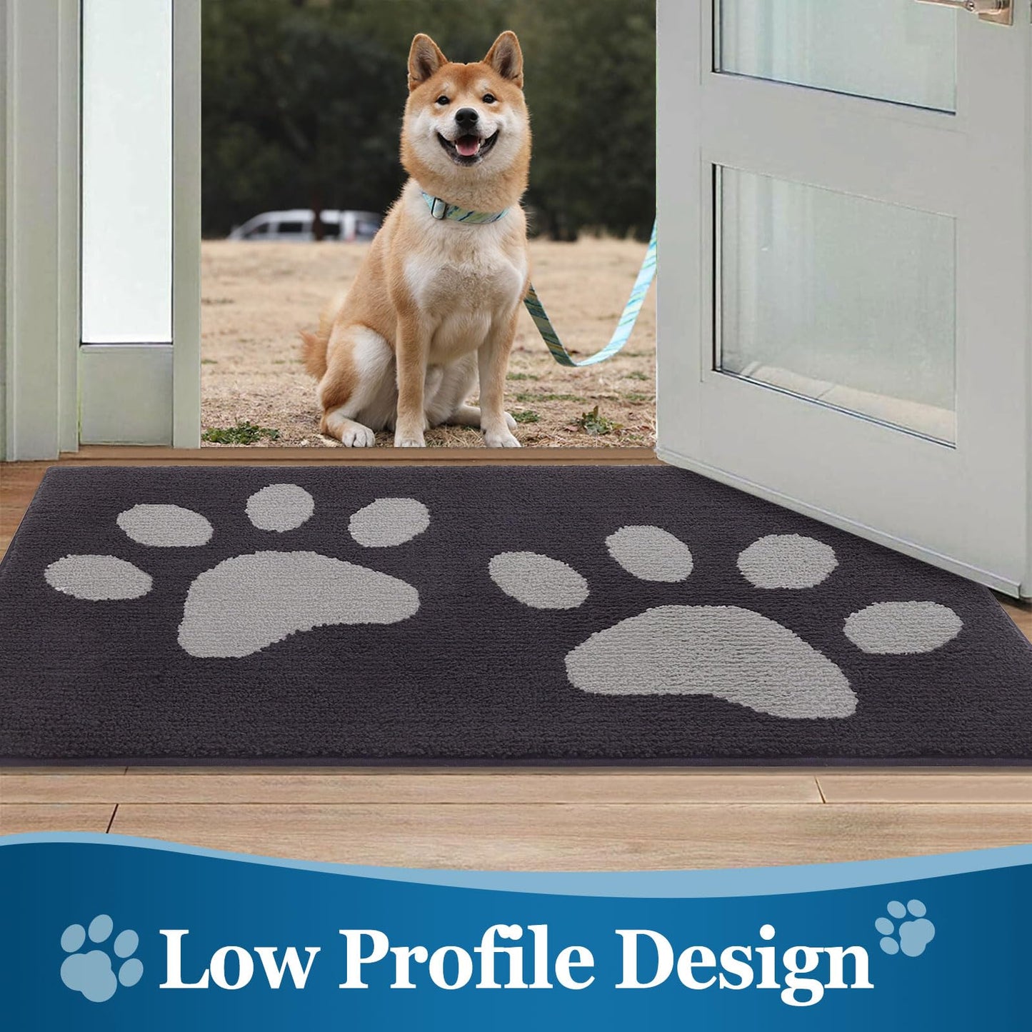 Smiry Dog Door Mats for Muddy Shoes and Paws