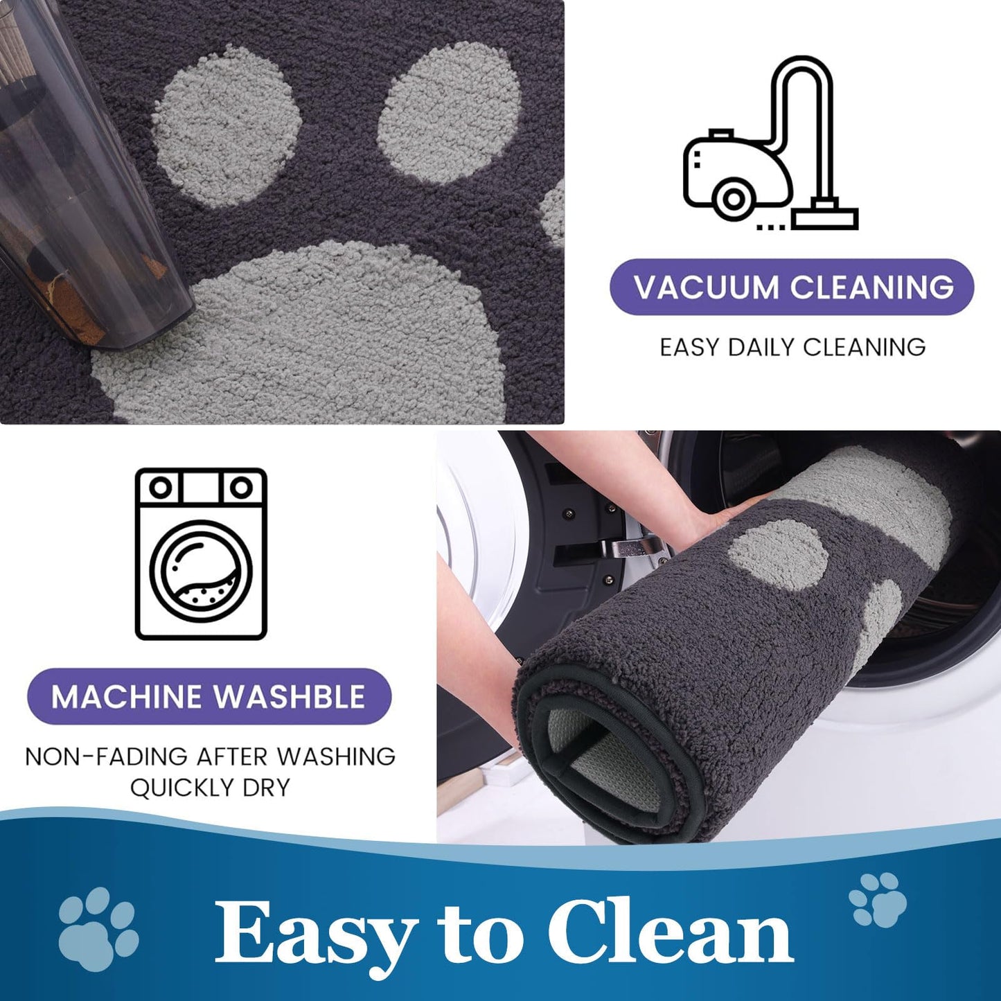 Smiry Dog Door Mats for Muddy Shoes and Paws