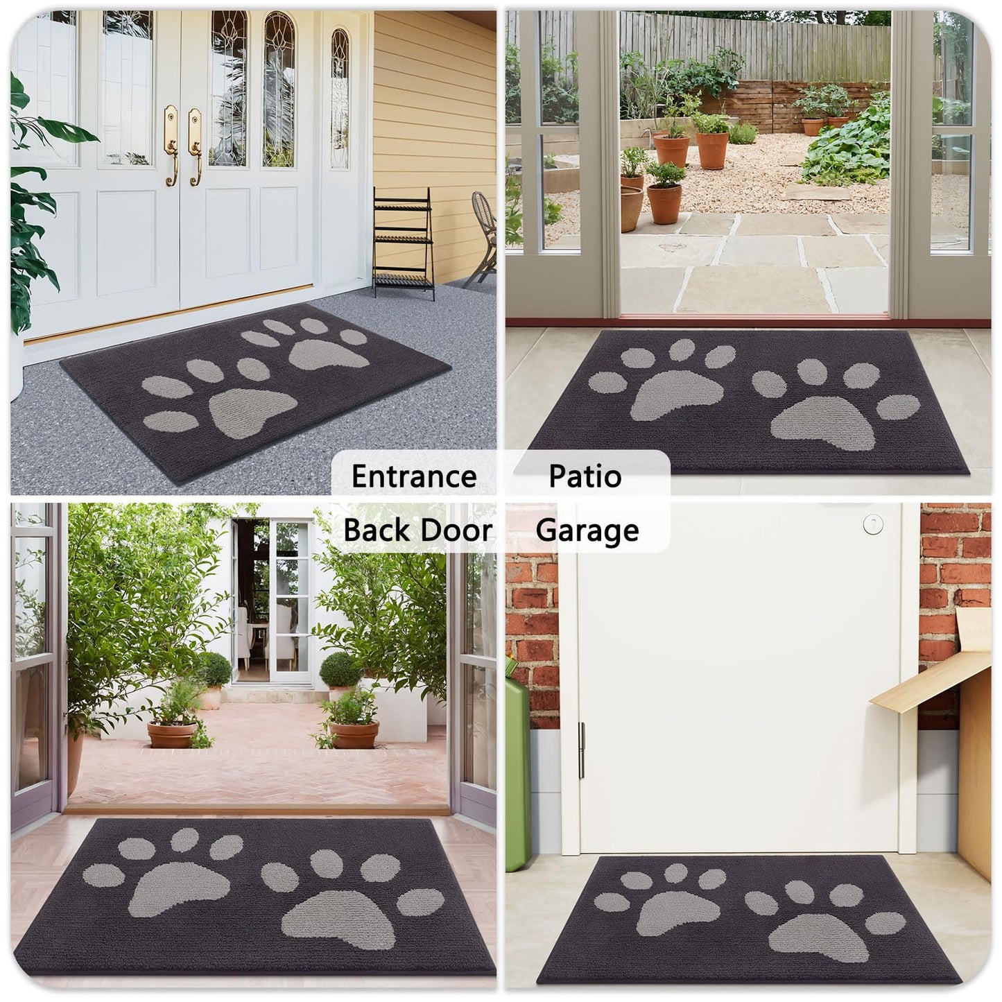 Smiry Dog Door Mats for Muddy Shoes and Paws