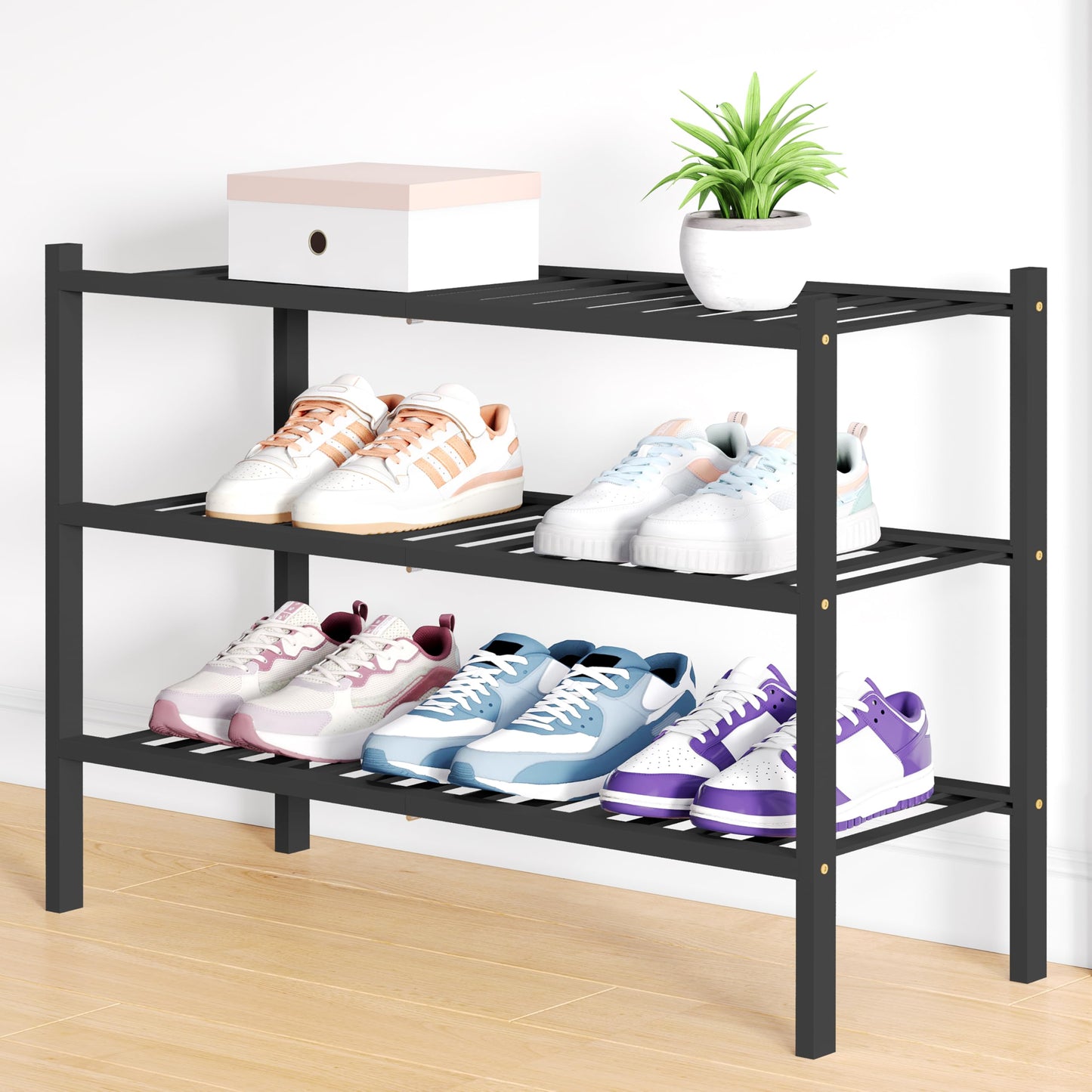 decorUhome Bamboo Shoe Rack for Closet