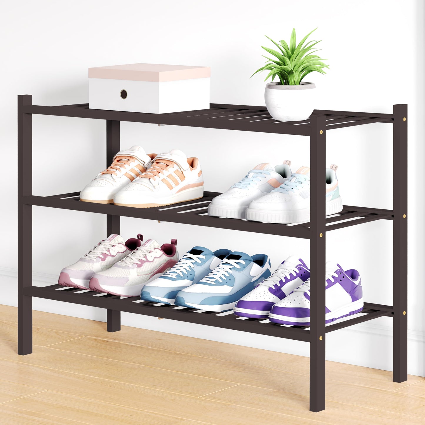 decorUhome Bamboo Shoe Rack for Closet
