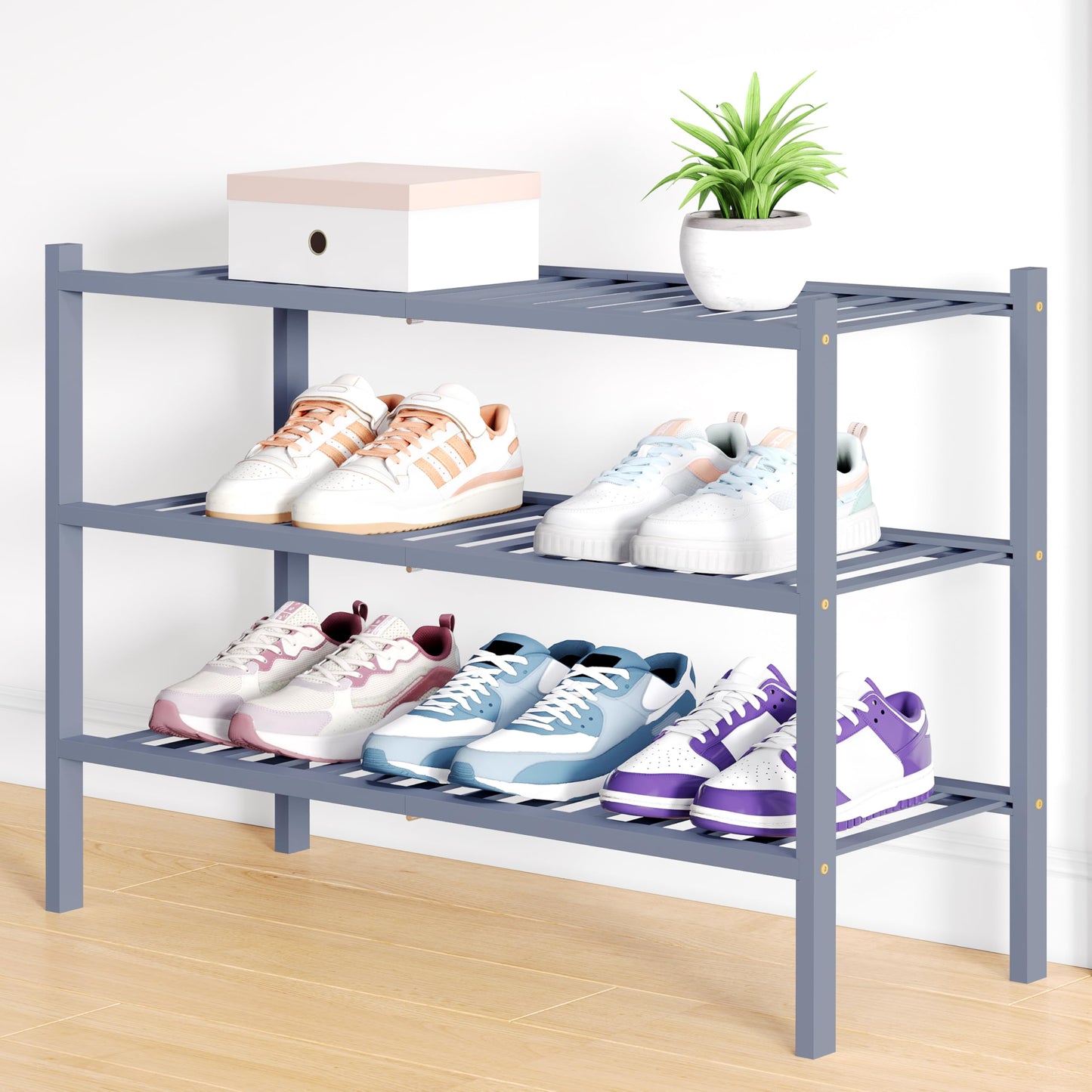 decorUhome Bamboo Shoe Rack for Closet
