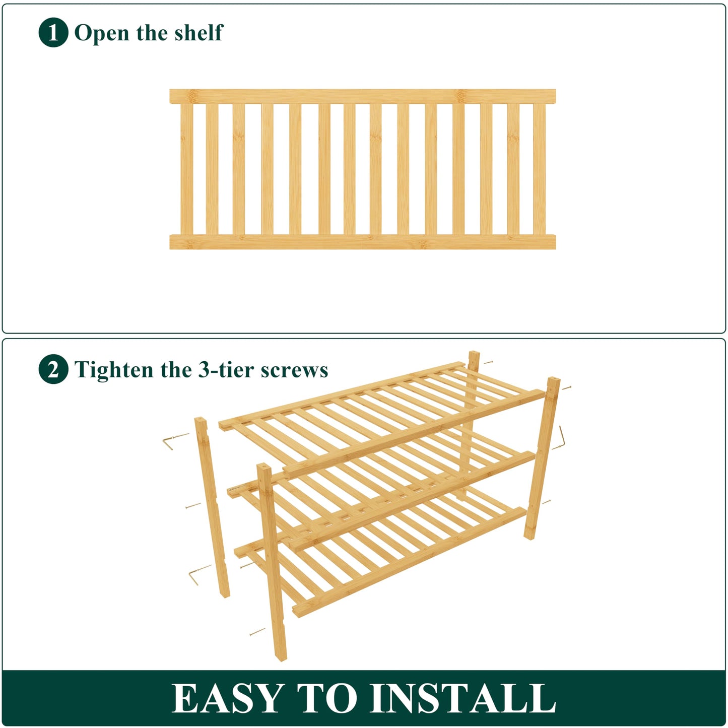 decorUhome Bamboo Shoe Rack for Closet