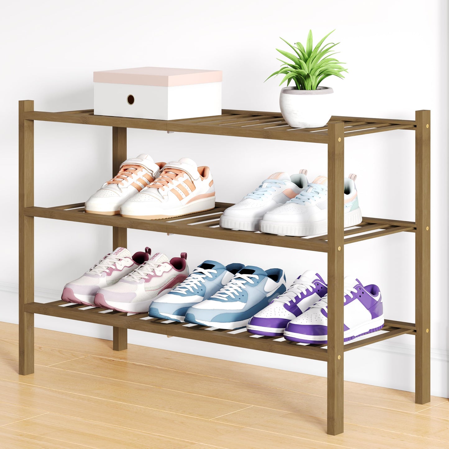 decorUhome Bamboo Shoe Rack for Closet
