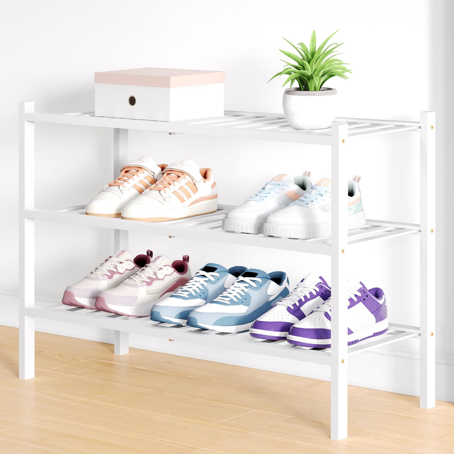 decorUhome Bamboo Shoe Rack for Closet