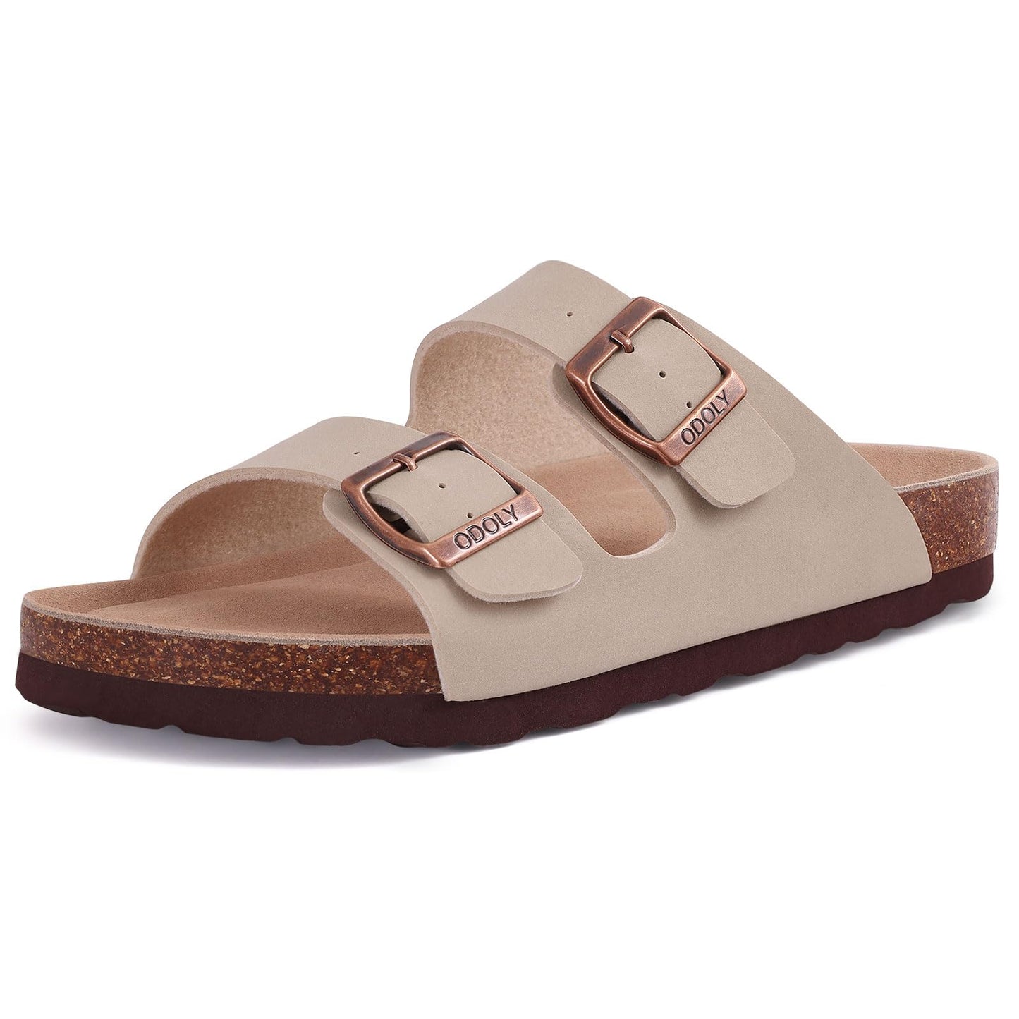 Litfun Women's Cork Footbed Slide Sandals