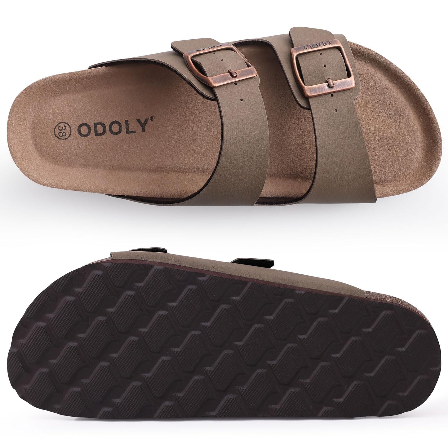 Litfun Women's Cork Footbed Slide Sandals