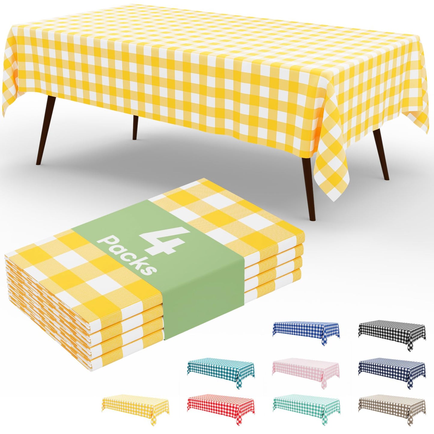 decorUhome 4Pcs Disposable Tablecloth for Rectangular Table