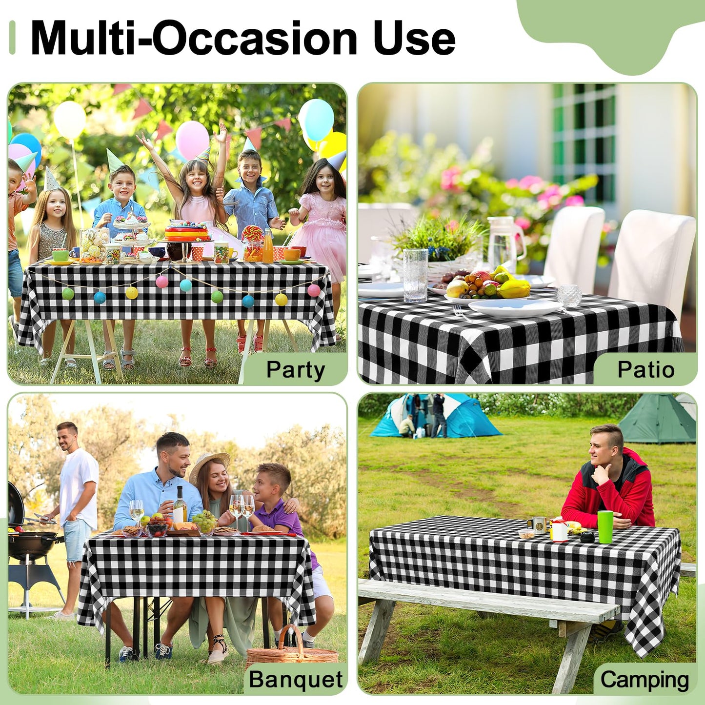 decorUhome 4Pcs Disposable Tablecloth for Rectangular Table