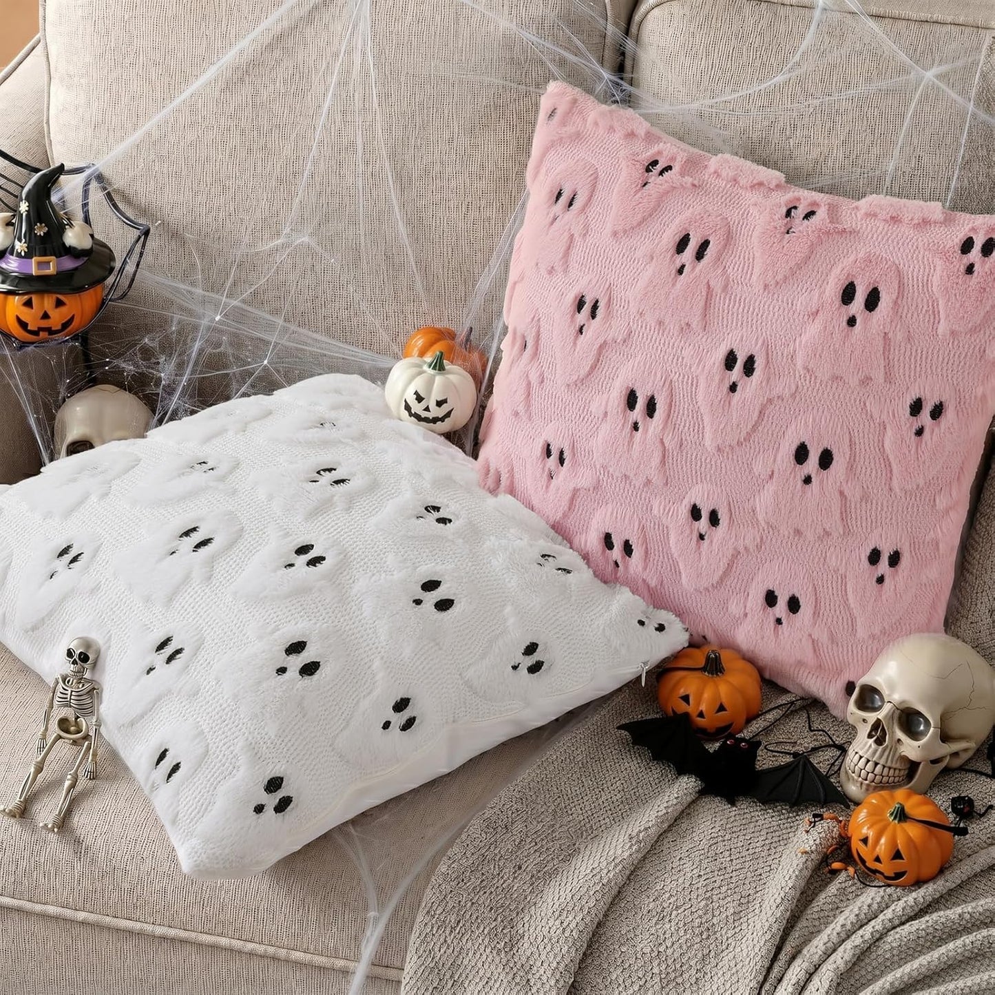 decorUhome Halloween Throw Pillow Covers 18x18 Pack of 2