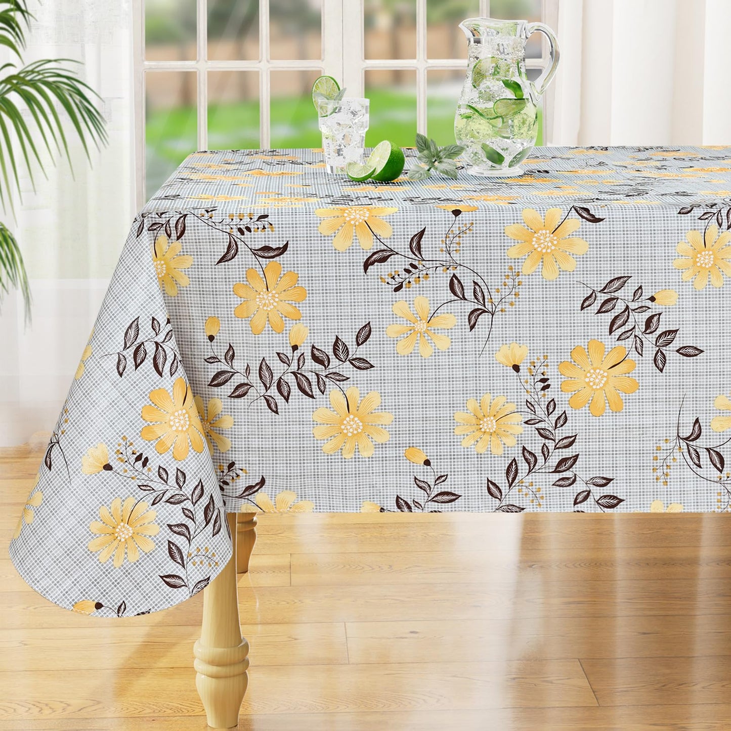 decorUhome Vinyl Tablecloth with Flannel Backing Rectangle