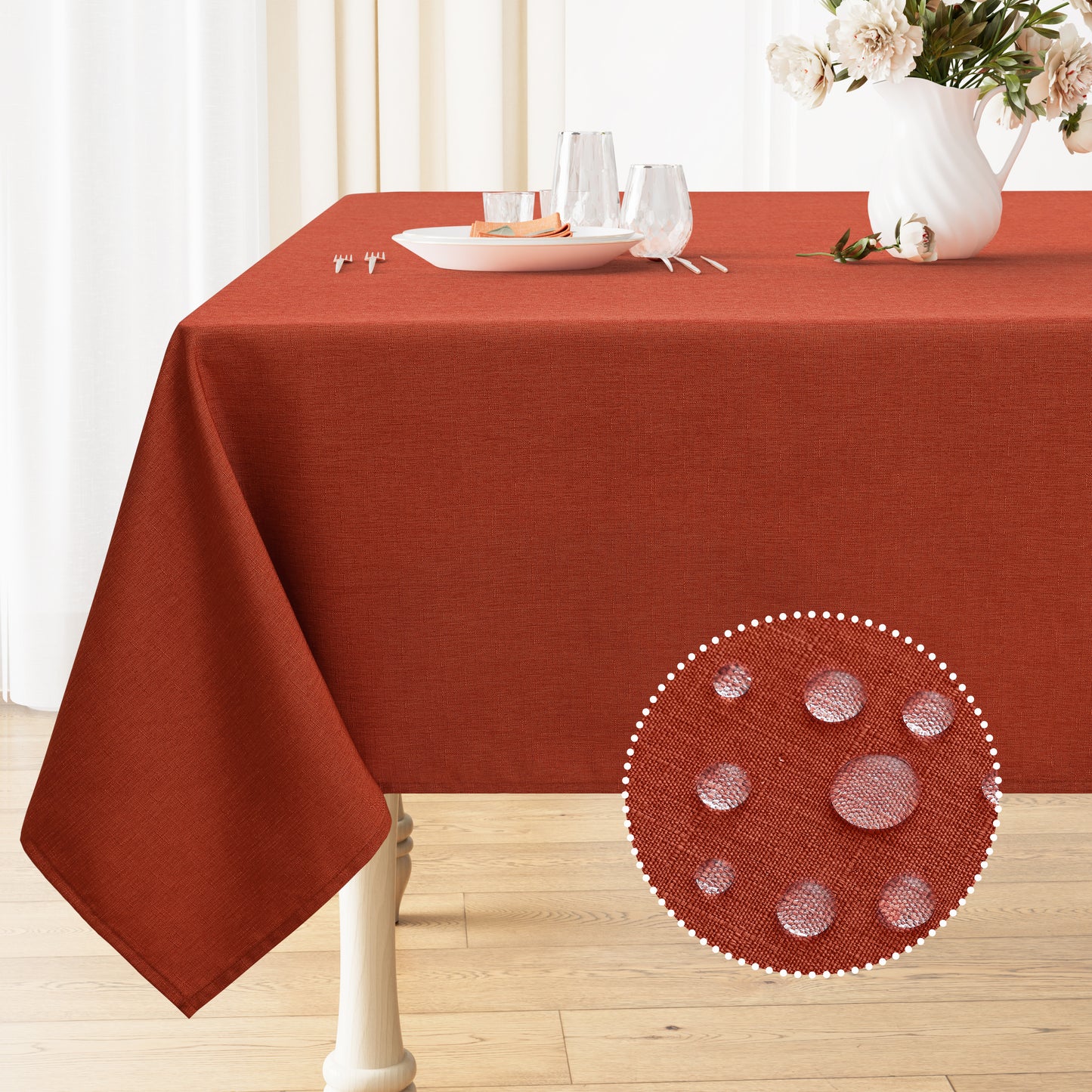decorUhome Linen Rectangle Tablecloth