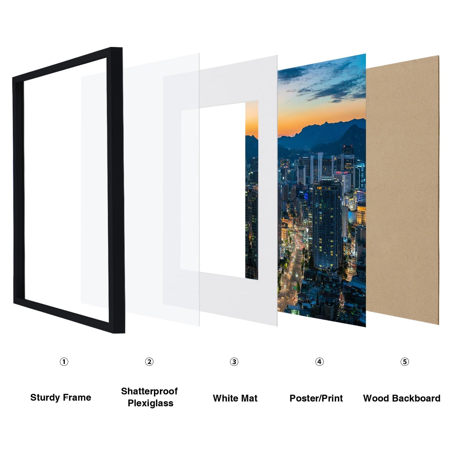 decorUhome 18x24 Picture Frame with Plexiglass