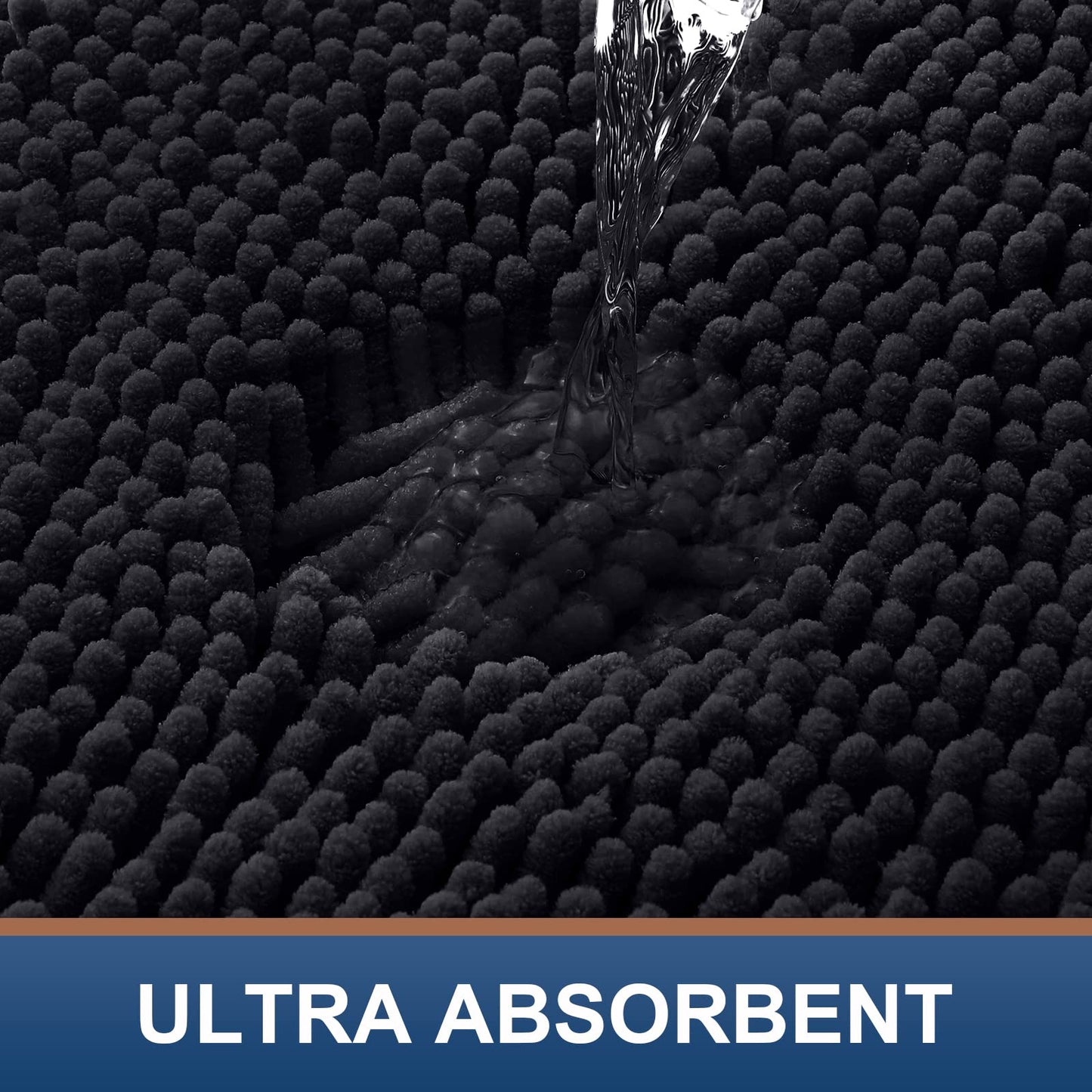 Smiry Chenille U-Shaped Toilet Bathroom Rugs