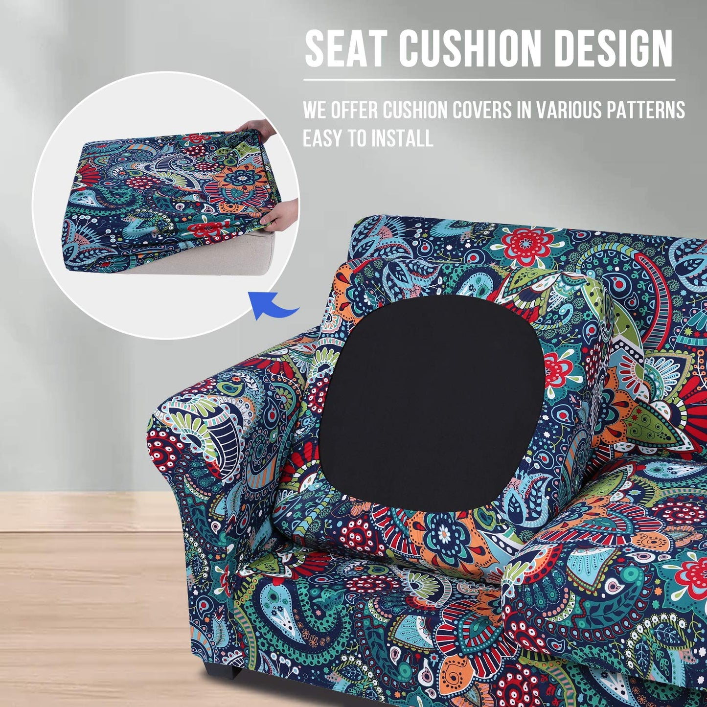Smiry Couch Chair Cover with Separate Cushion Cover
