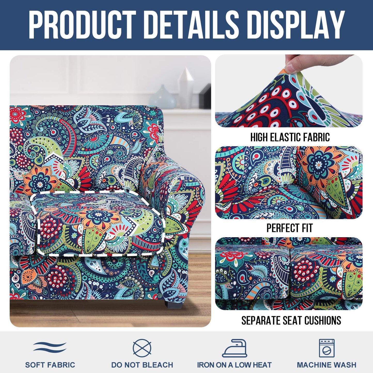 Smiry Couch Chair Cover with Separate Cushion Cover