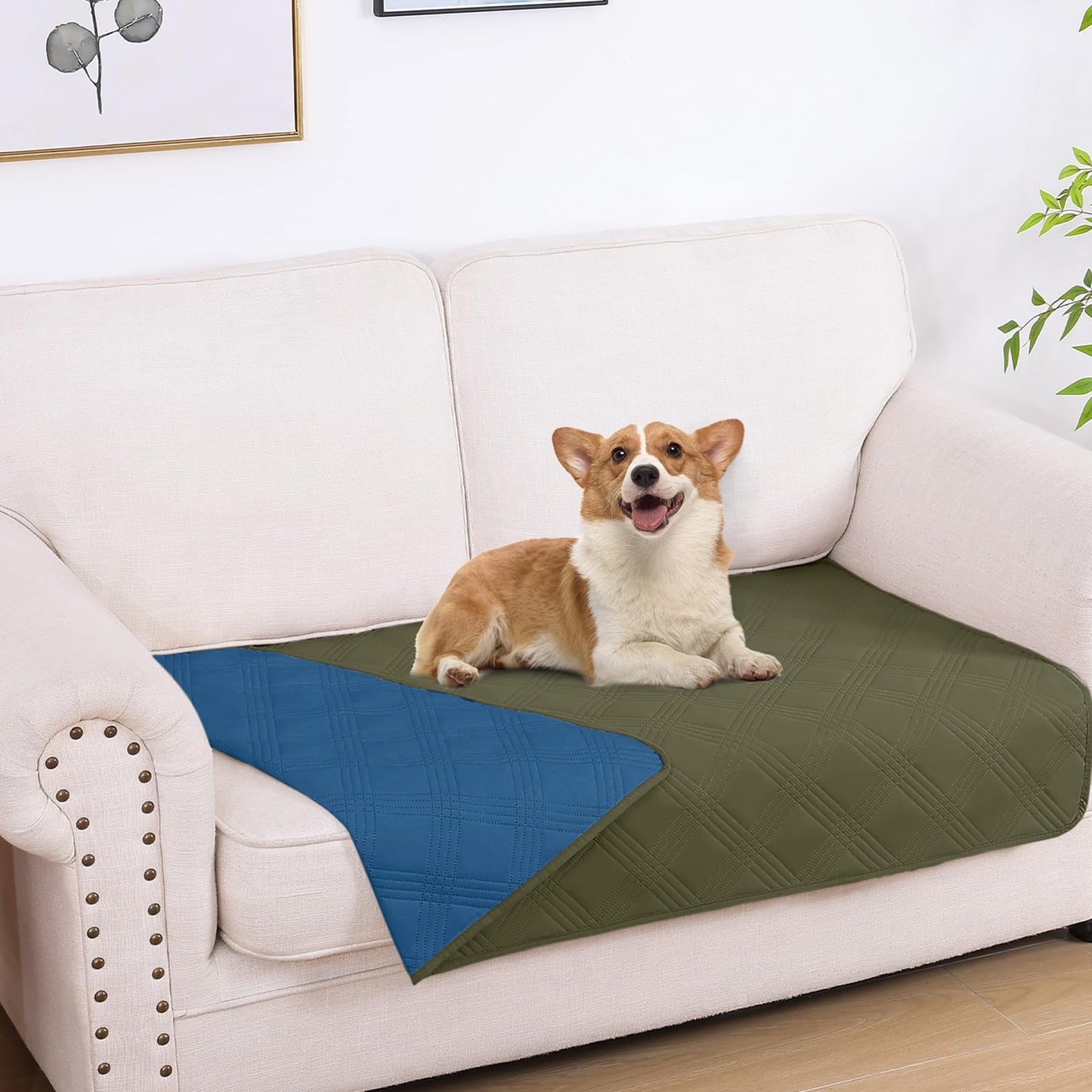 decorUhome Waterproof Sofa Cover for pets, Reversible Couch Cover for dogs