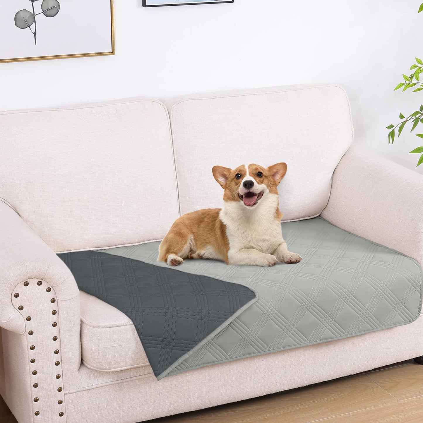 decorUhome Waterproof Sofa Cover for pets, Reversible Couch Cover for dogs