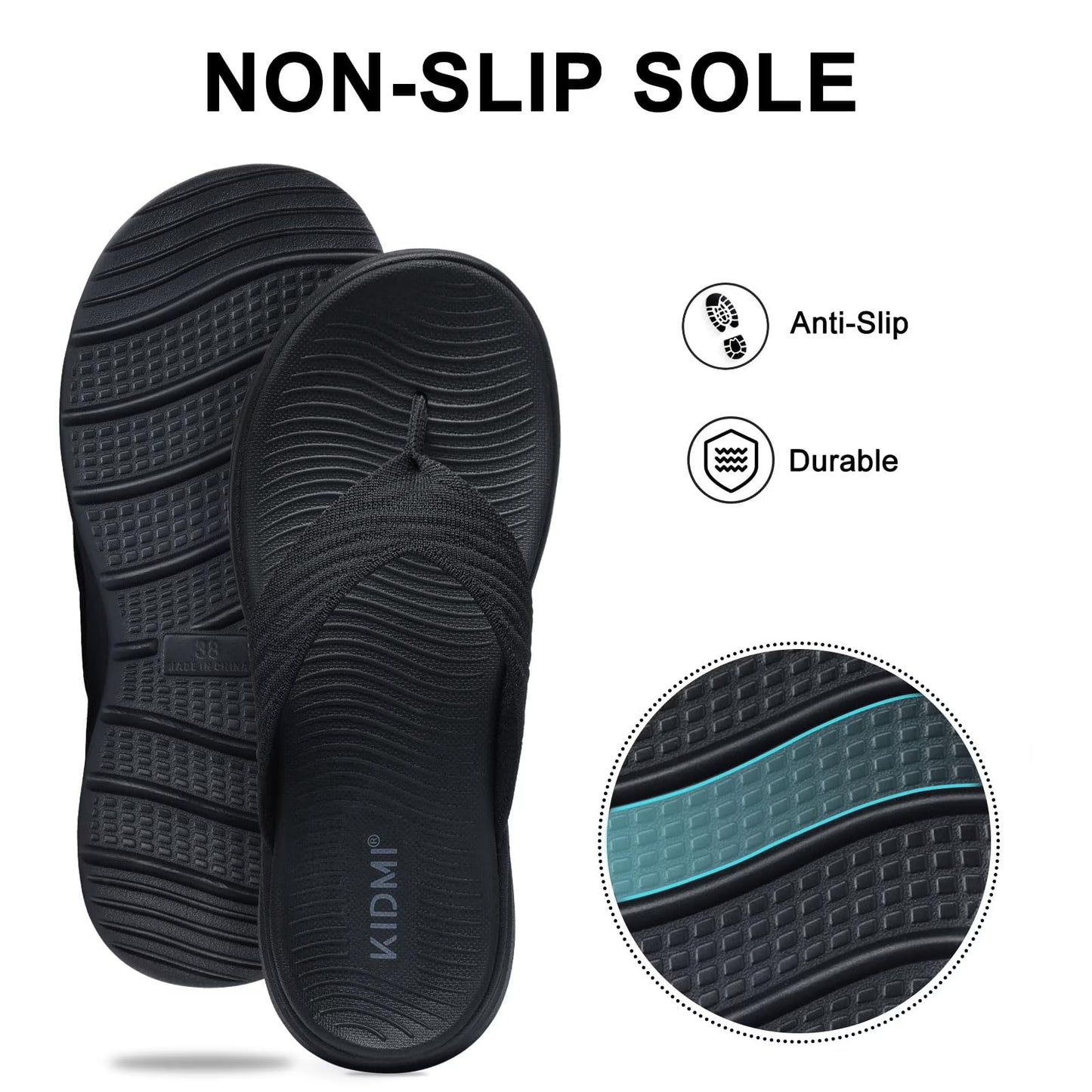 Litfun Sports Flip Flops for Women Men Soft Recovery Thong Sandals Summer Beach Shoes