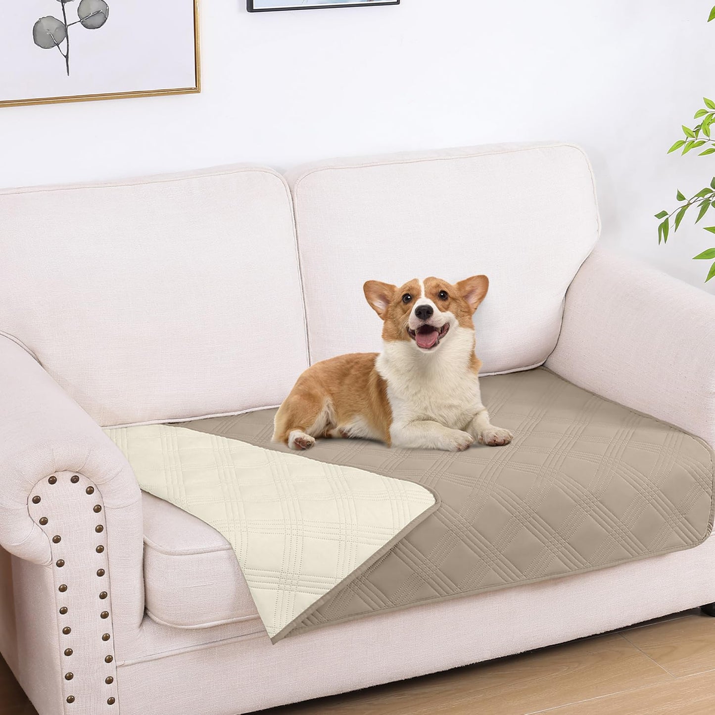 decorUhome Waterproof Sofa Cover for pets, Reversible Couch Cover for dogs