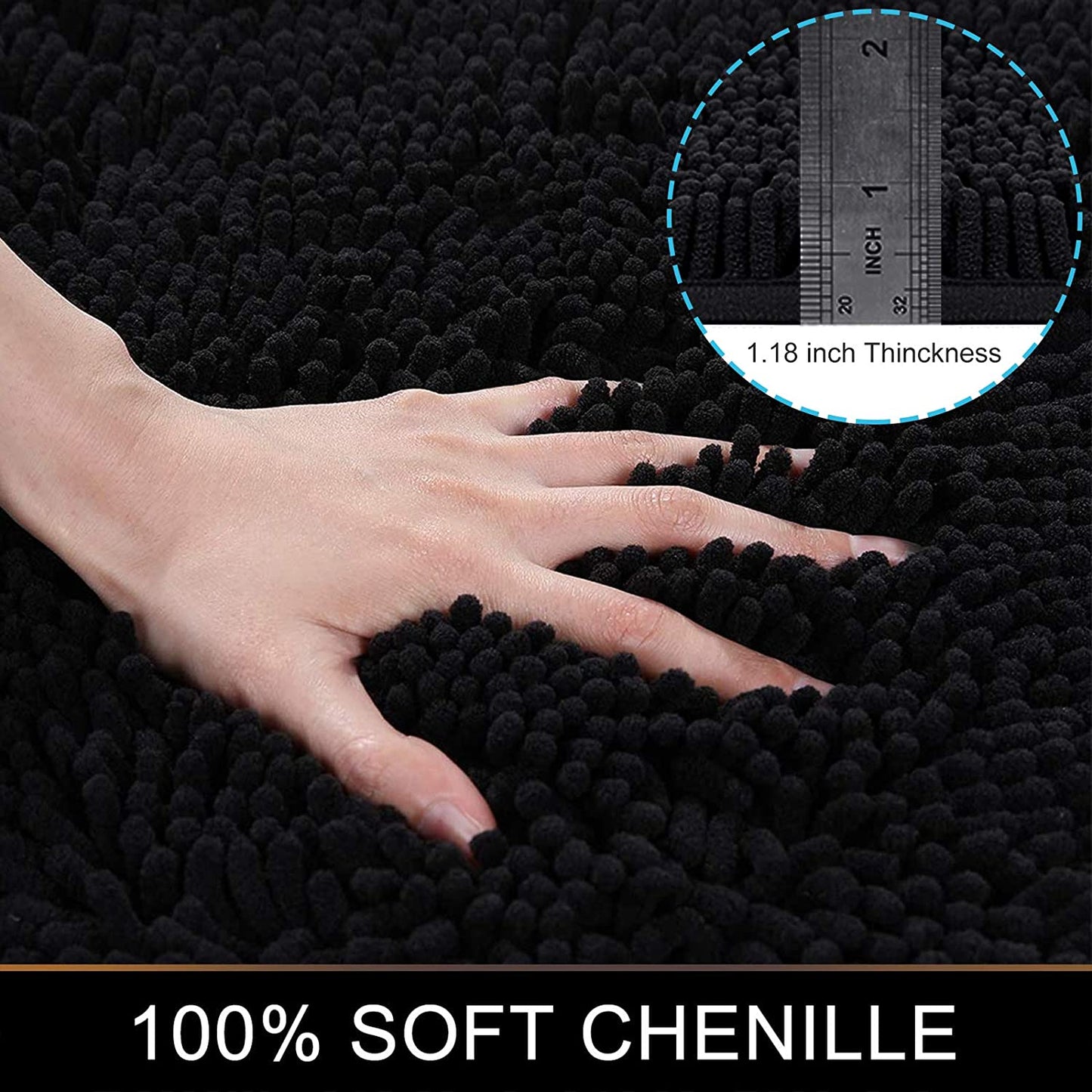 Smiry Luxury Chenille Bathroom Rugs