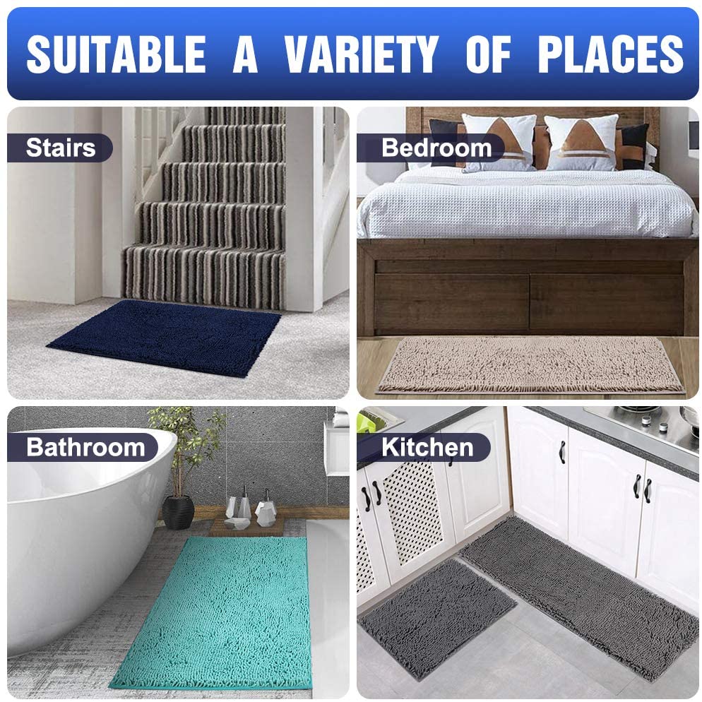 Smiry Luxury Chenille Bathroom Rugs