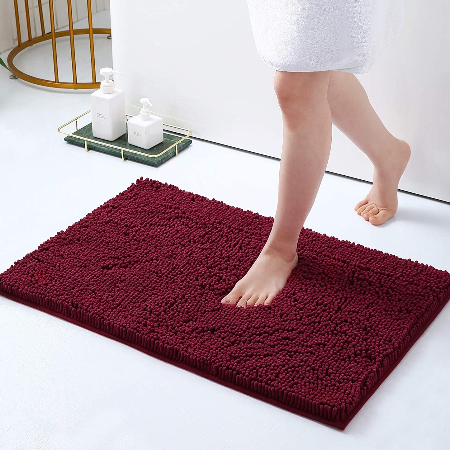 Smiry Luxury Chenille Bathroom Rugs
