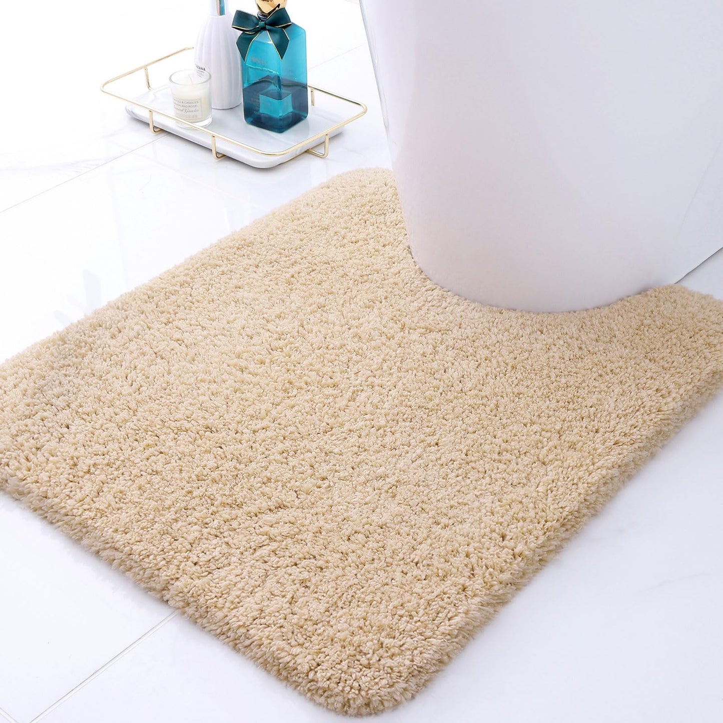 Smiry Microfiber U-Shaped Toilet Rugs