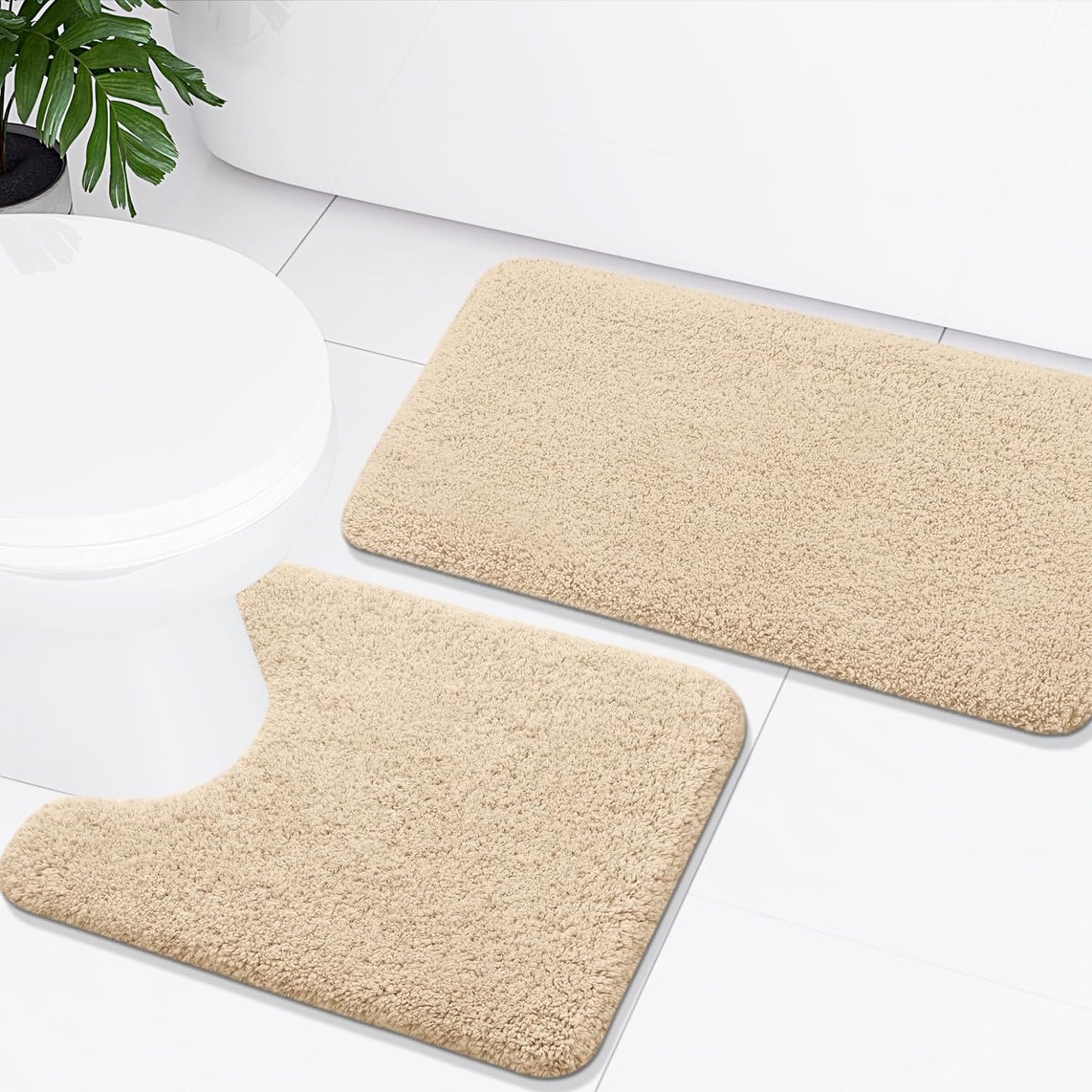 Smiry Microfiber Bathroom Rugs 2 Piece Set