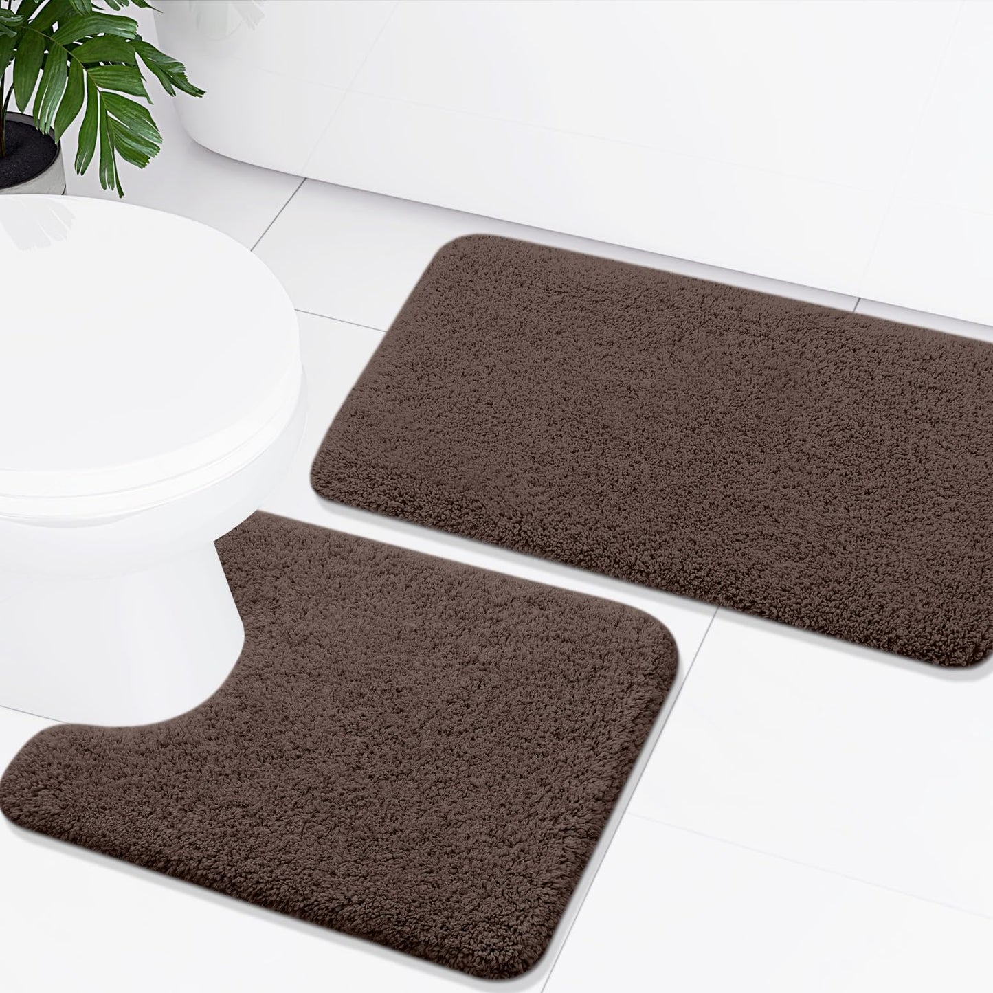 Smiry Microfiber Bathroom Rugs 2 Piece Set