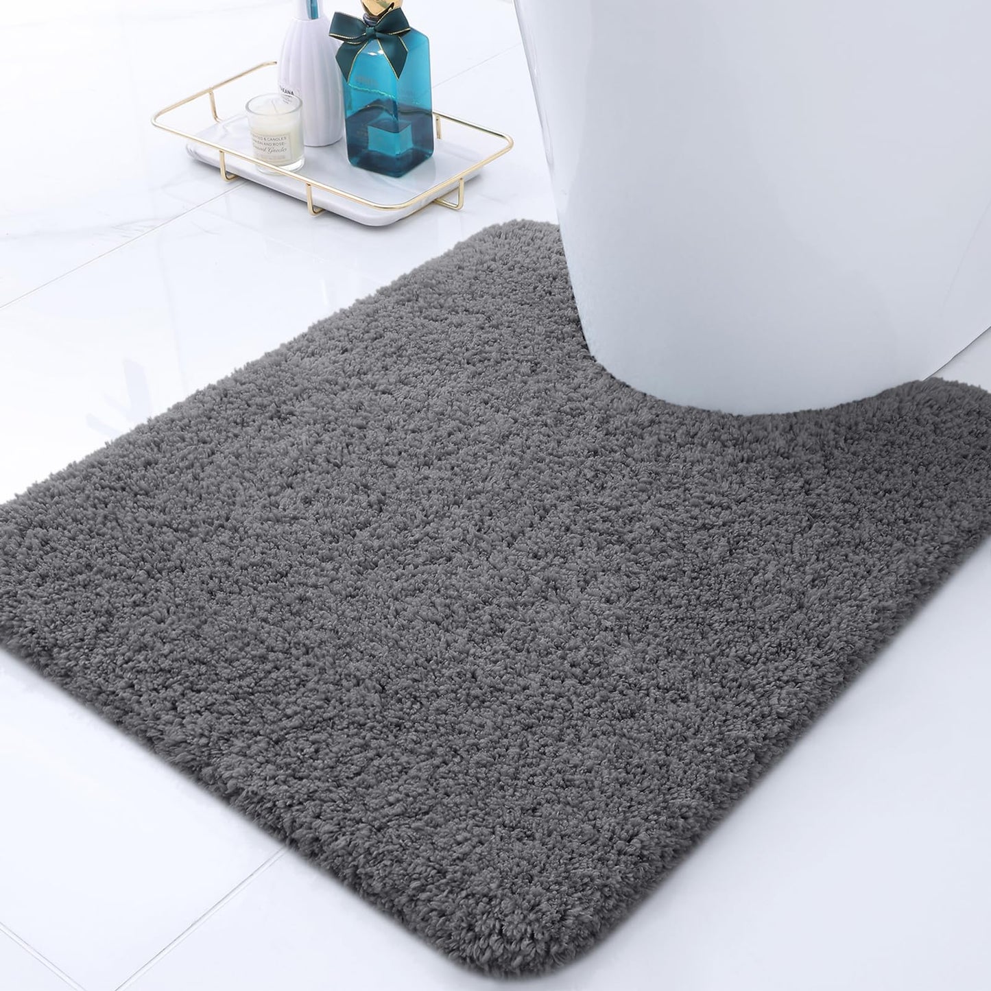 Smiry Microfiber U-Shaped Toilet Rugs