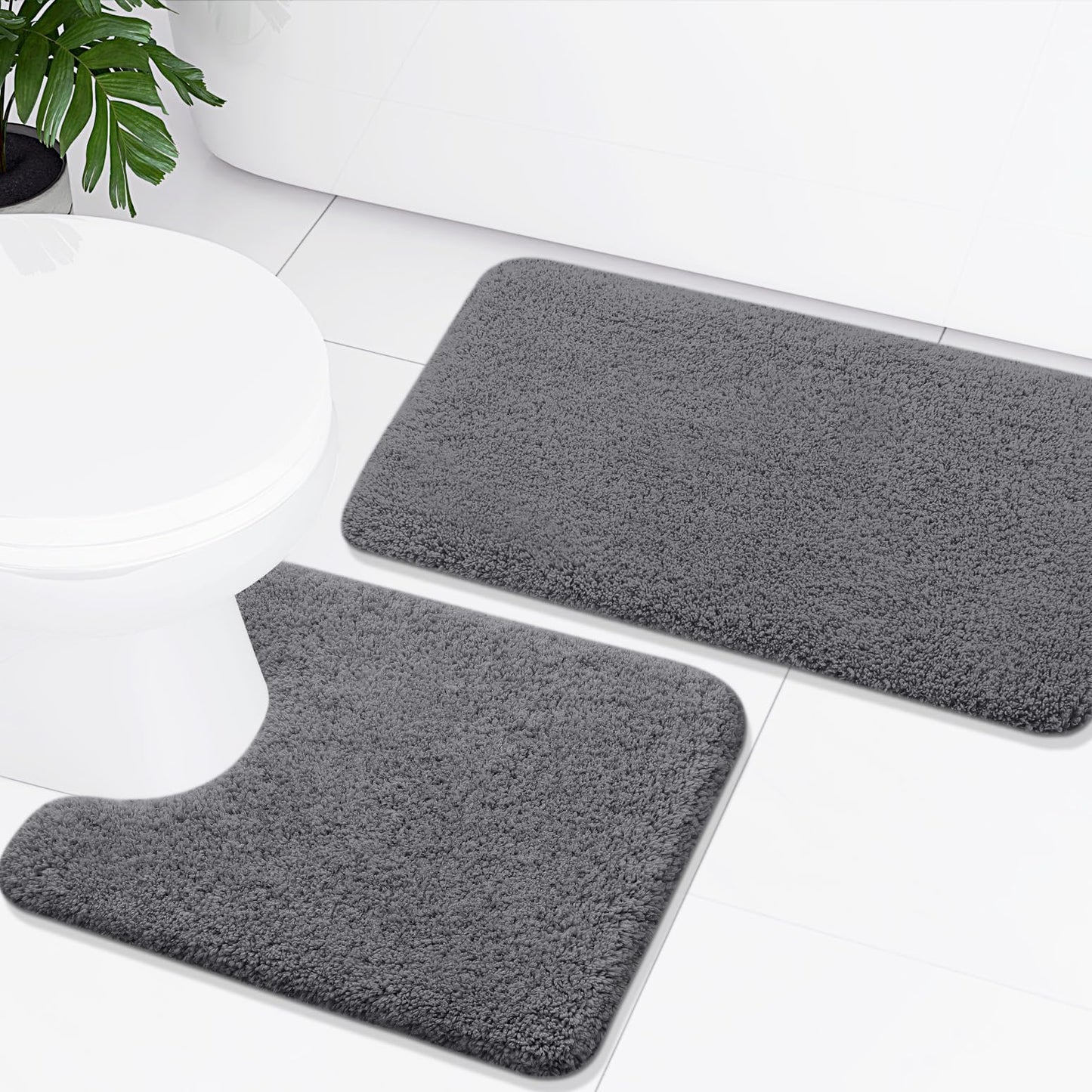 Smiry Microfiber Bathroom Rugs 2 Piece Set