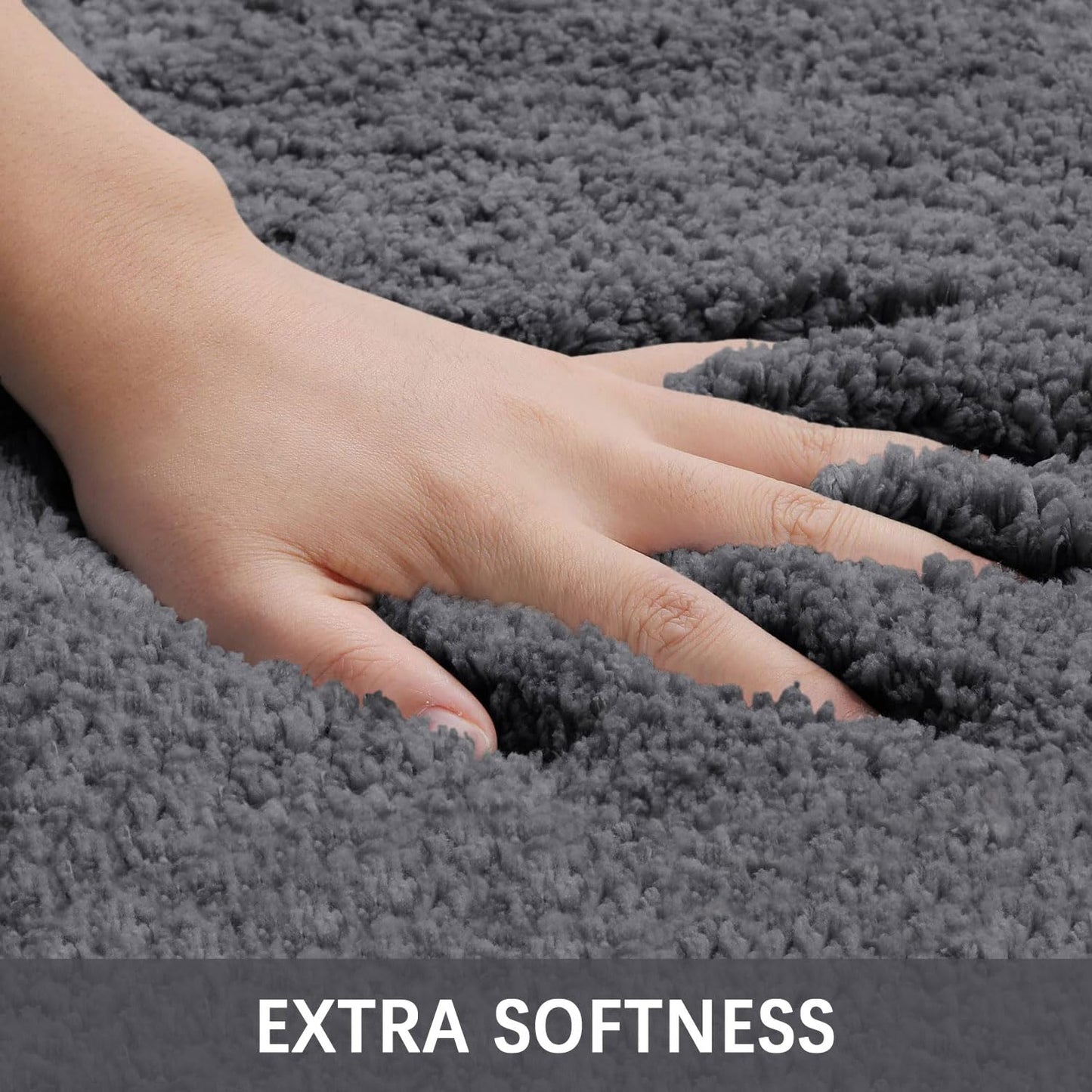Smiry Microfiber Bathroom Rugs 2 Piece Set