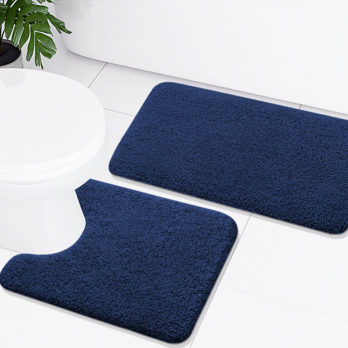 Smiry Microfiber Bathroom Rugs 2 Piece Set