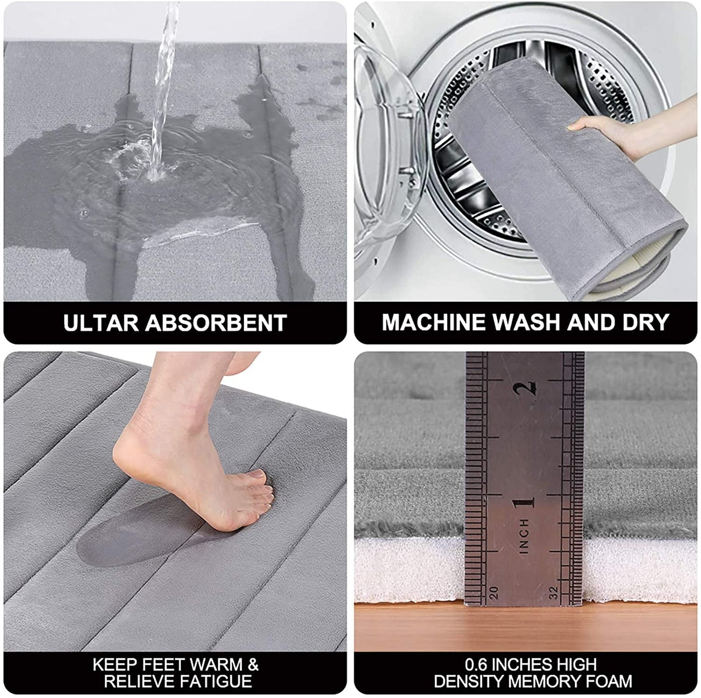 Buganda Memory Foam Bathroom Rugs
