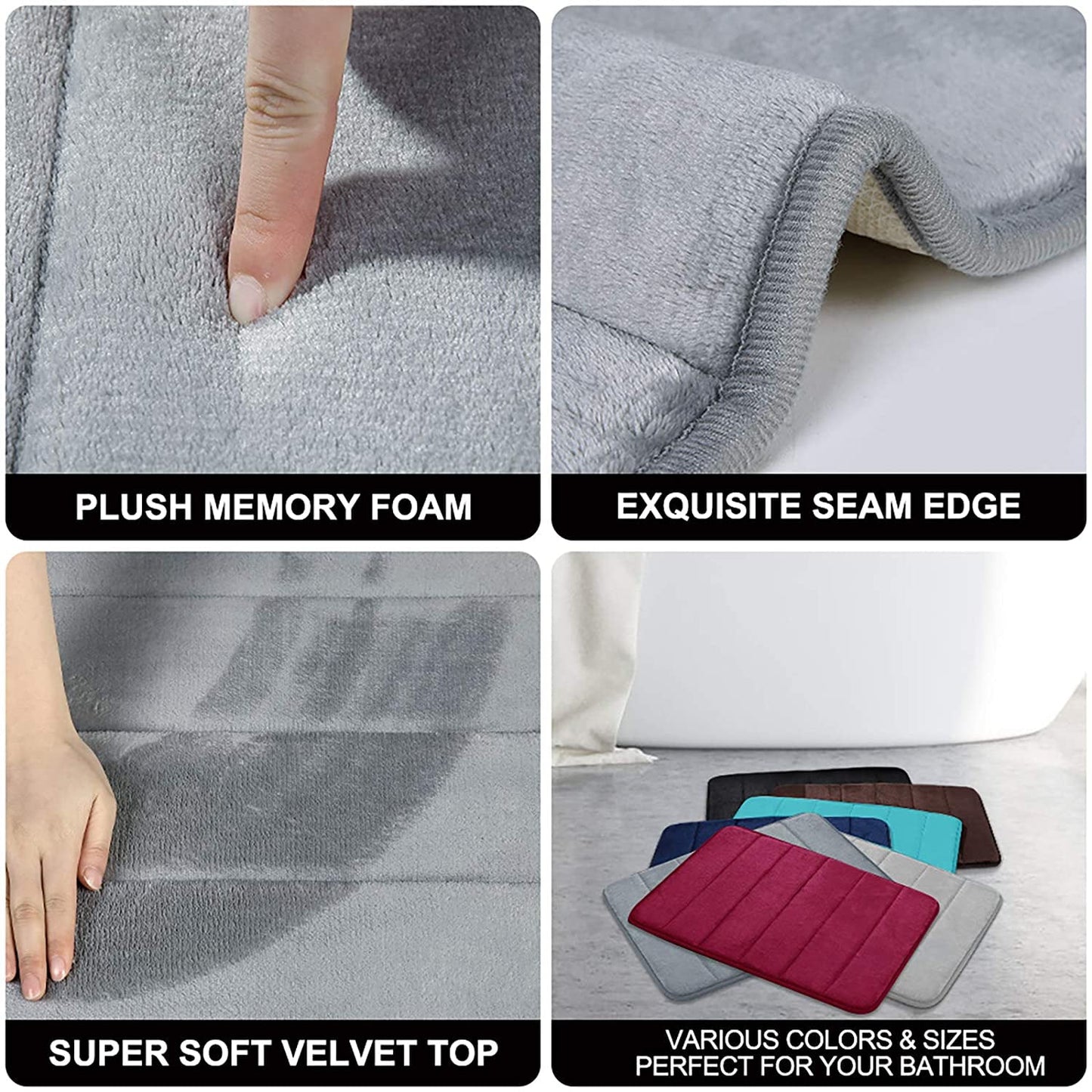 Buganda Memory Foam Bathroom Rugs