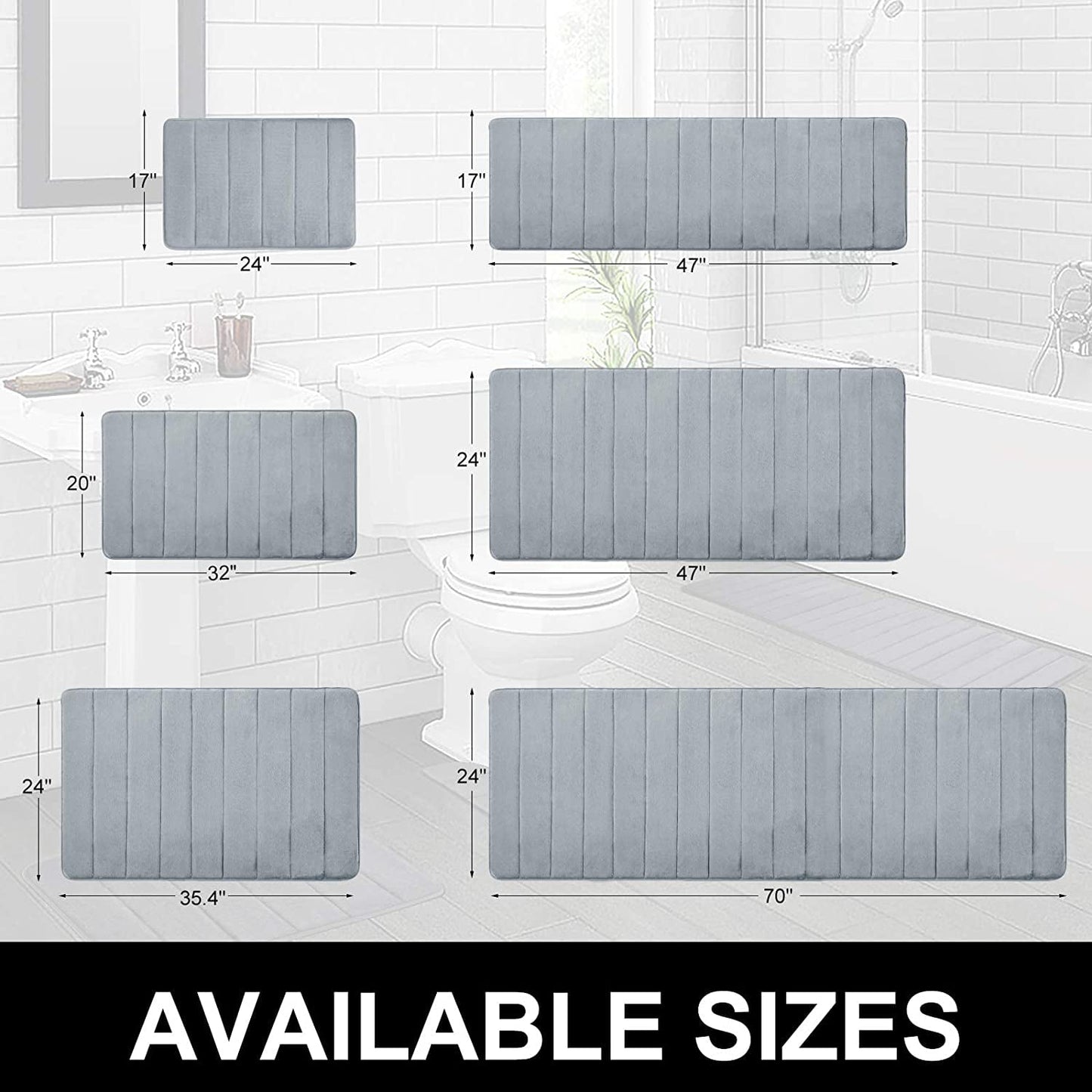 Buganda Memory Foam Bathroom Rugs