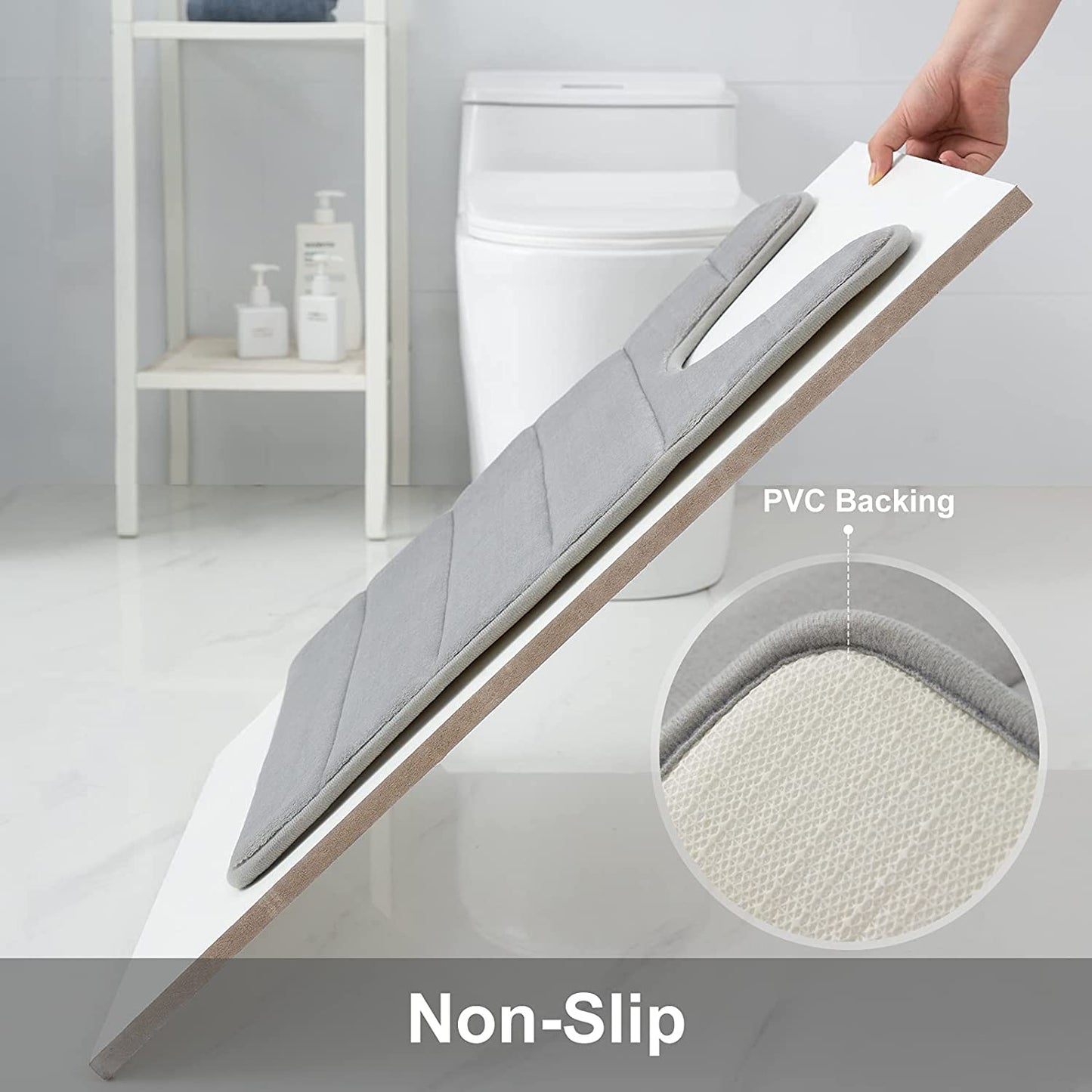 Smiry Memory Foam Bathroom rugs U-Shaped Contour Carpet