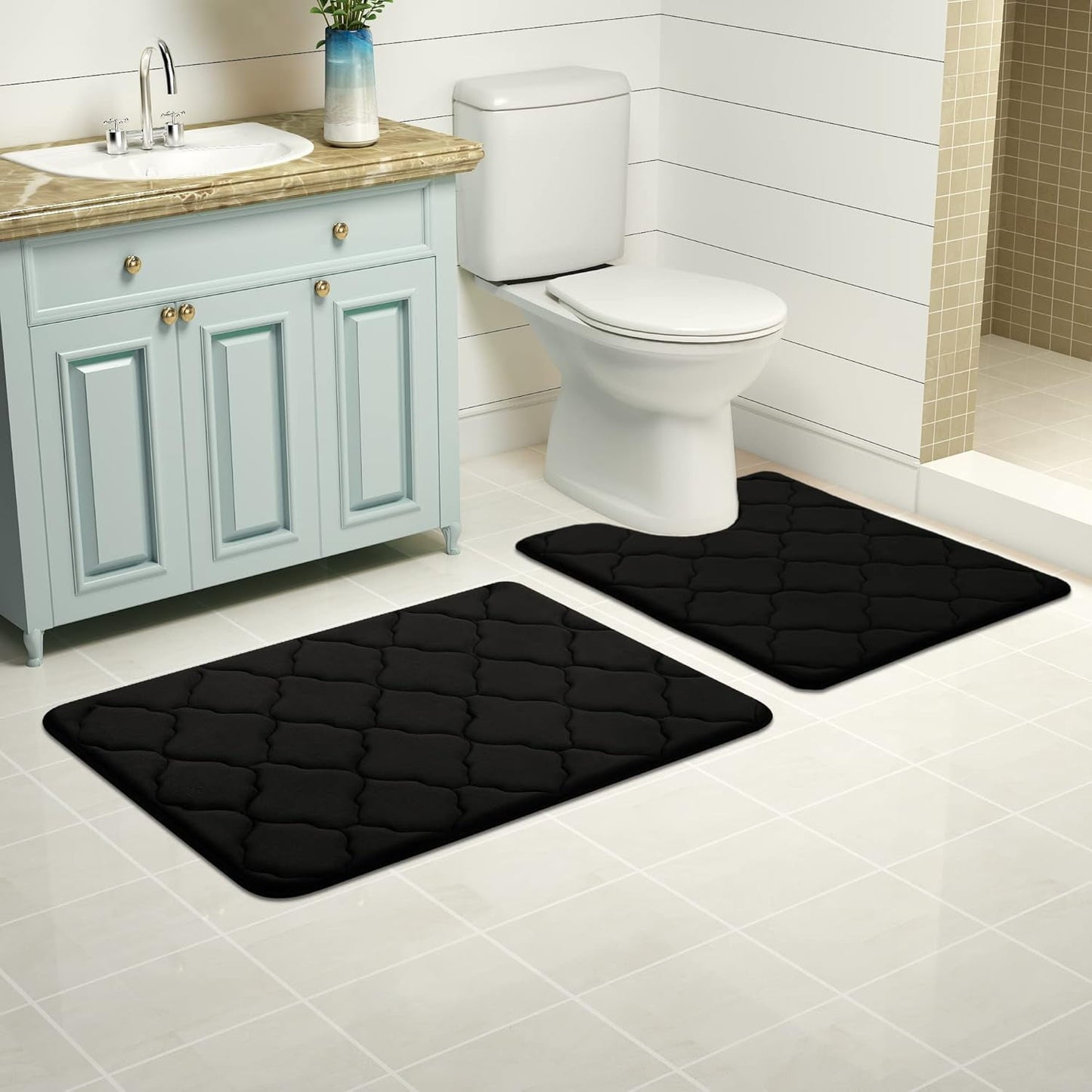 Smiry U-Shaped Memory Foam Bathroom Rugs