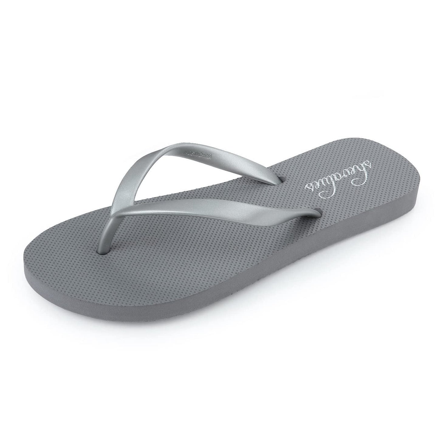 Litfun Slim Flip Flops for Women Casual Thong Flat Sandals Soft Rubber Slip on Sandals