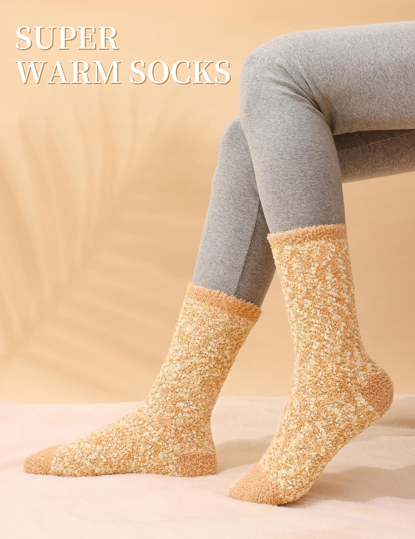 Litfun Fuzzy Socks for Women, 3 Pairs Winter Warm Fluffy Socks Plush Slipper Socks