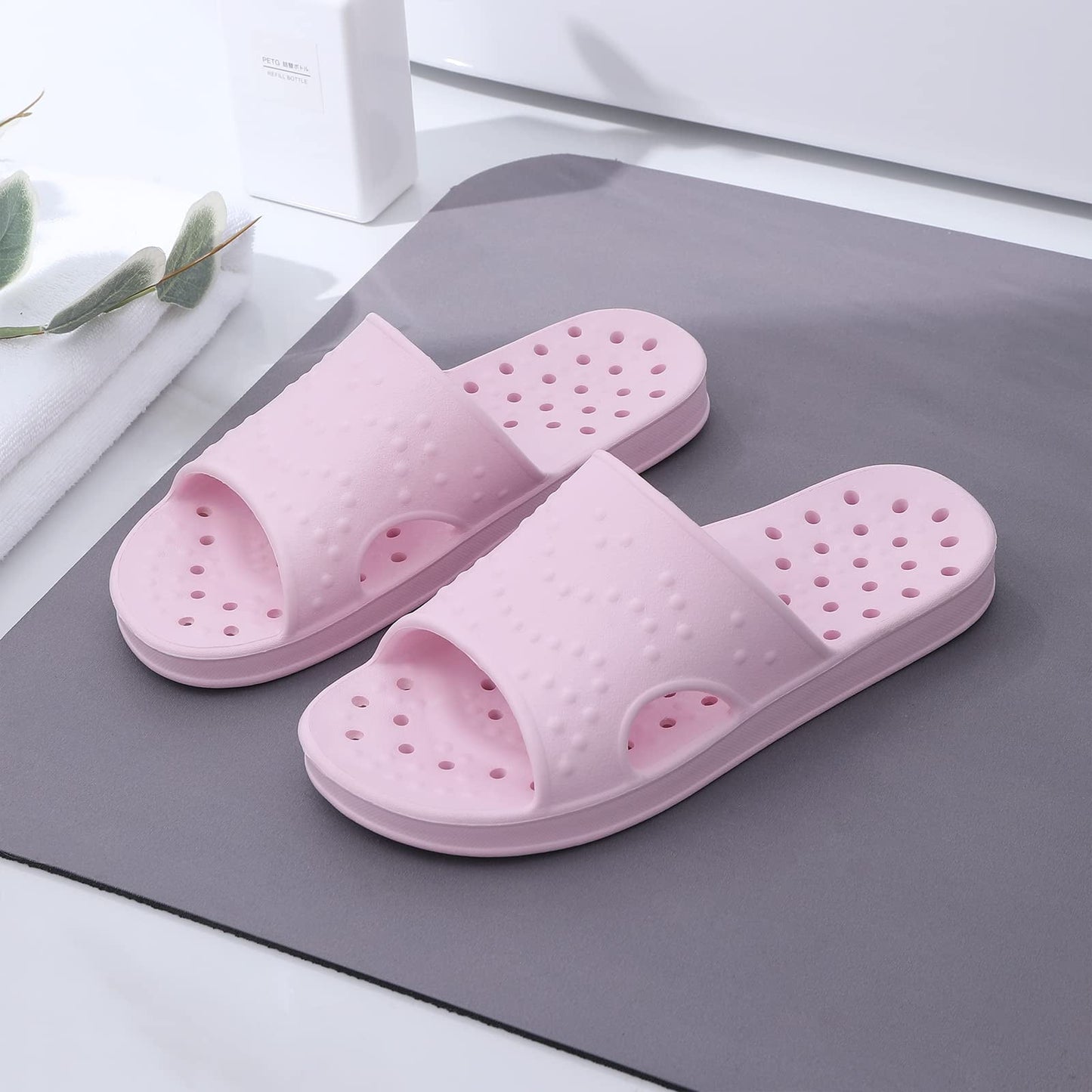 Litfun Shower Shoes for Women Men, Bath Slippers, Shower Sandals with Drain Holes