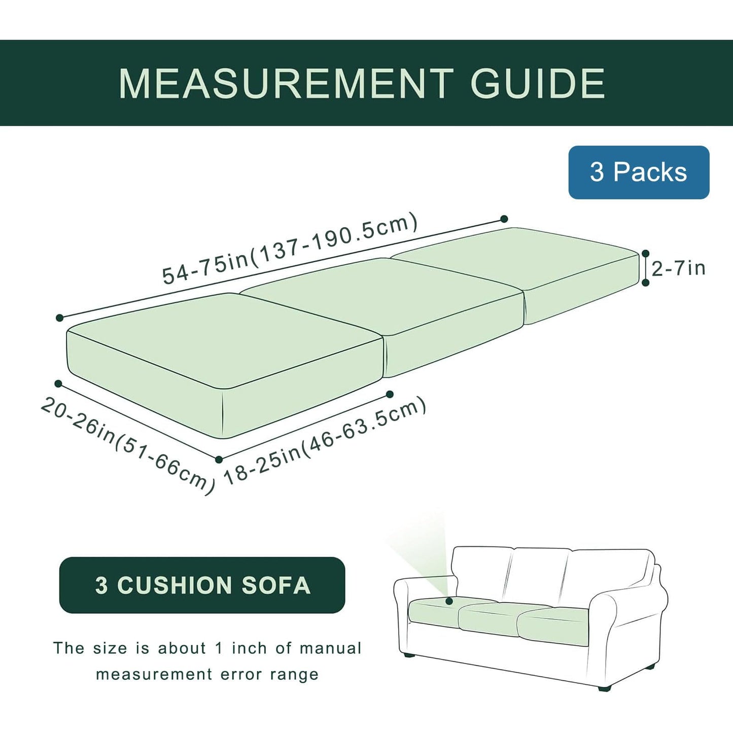 Smiry Waterproof Sofa Seat Cushion Covers