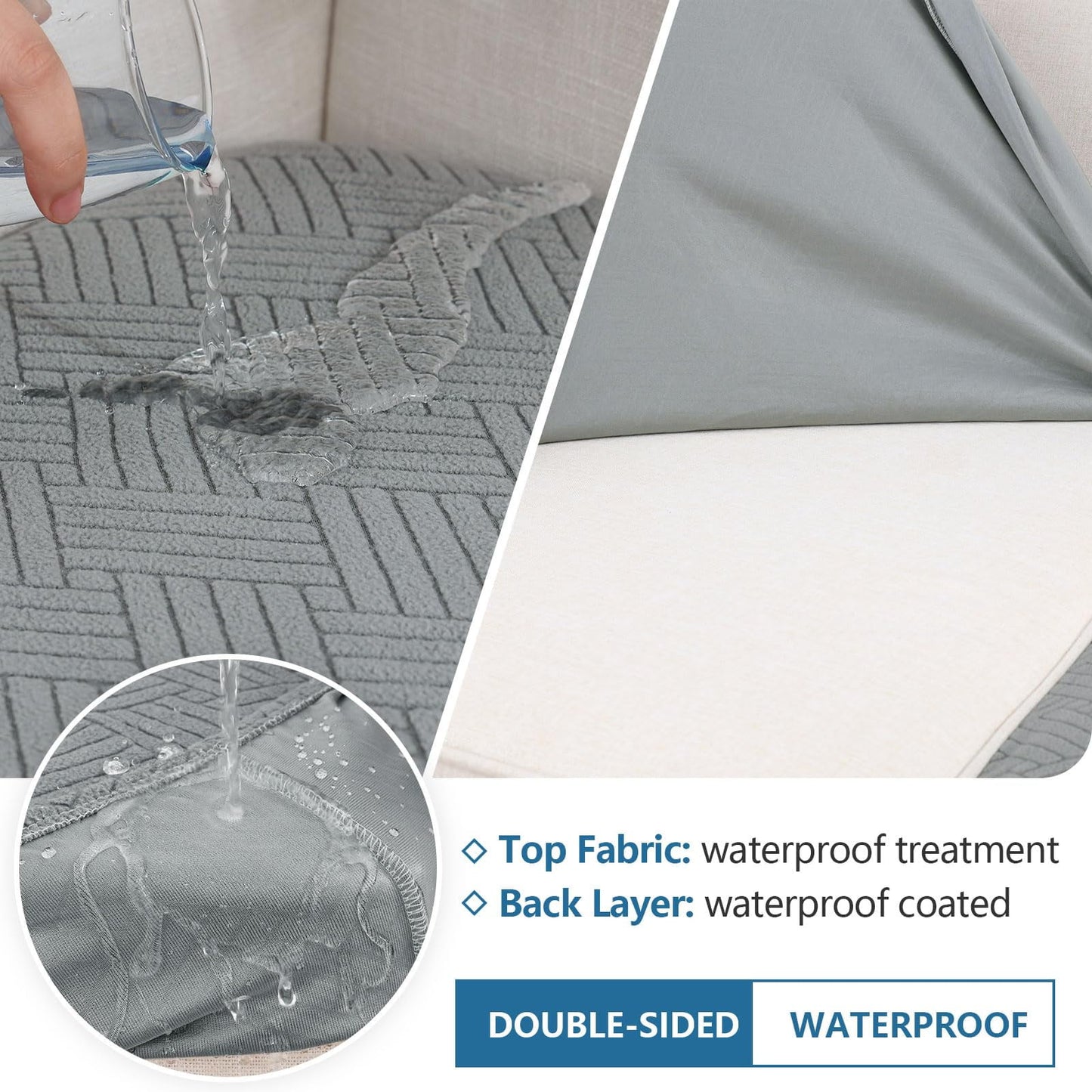 Smiry Waterproof Sofa Seat Cushion Covers