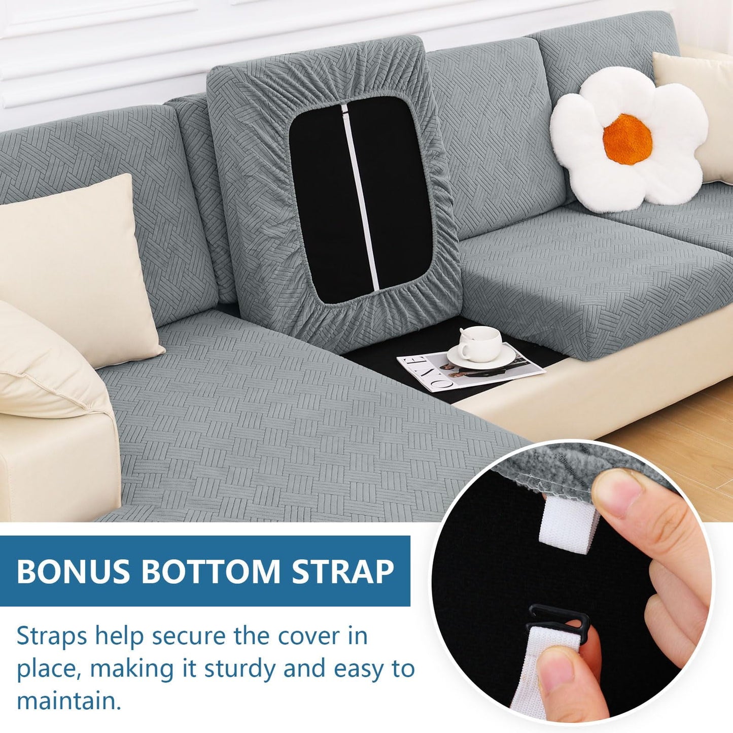 Smiry Waterproof Sofa Seat Cushion Covers